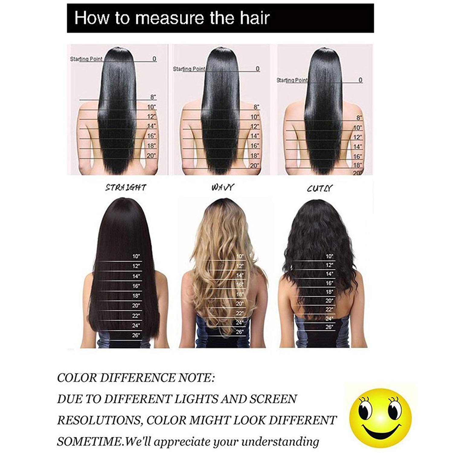 24-inch Curly Wave Clip-in Hair Extensions for Women - 5-Piece Set with 3/4 Full Head Coverage (Black) | Natural Looking Volume & Length | Perfect for Parties, Weddings & Daily Styling