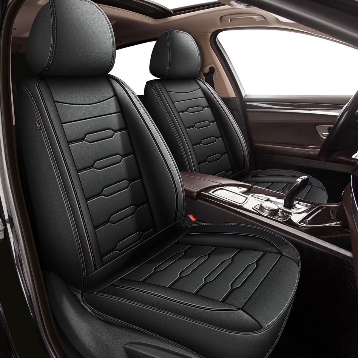 Premium Faux Leather Car Seat Covers for 2019-2025 Chevrolet Blazer - Custom Fit Waterproof Front & Rear Seat Protectors (2 Rows 5 Seats, Black) | Perfect for Road Trips, Daily Commutes & Family Protection