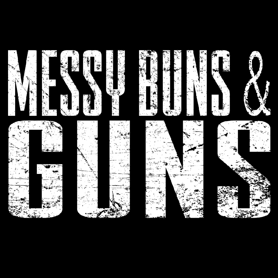 Women's Messy Buns & Guns V-Neck T-Shirt - Black | Soft Cotton Casual Tee for Workout, Gym & Everyday Wear