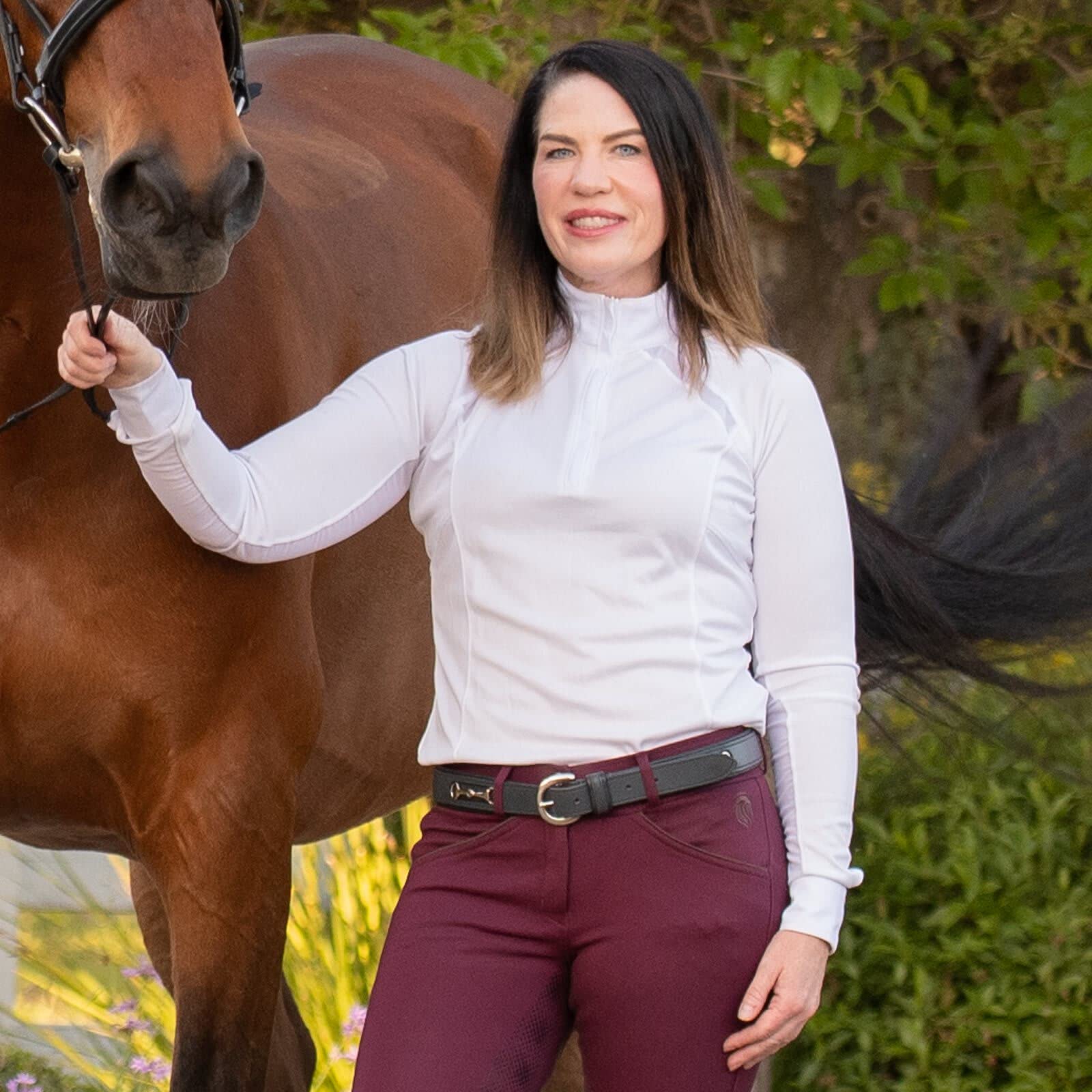 Equinavia Astrid Women's Silicone Full Seat Breeches - Mid Rise Equestrian Riding Pants with Phone Pockets for Horseback Riding & Training