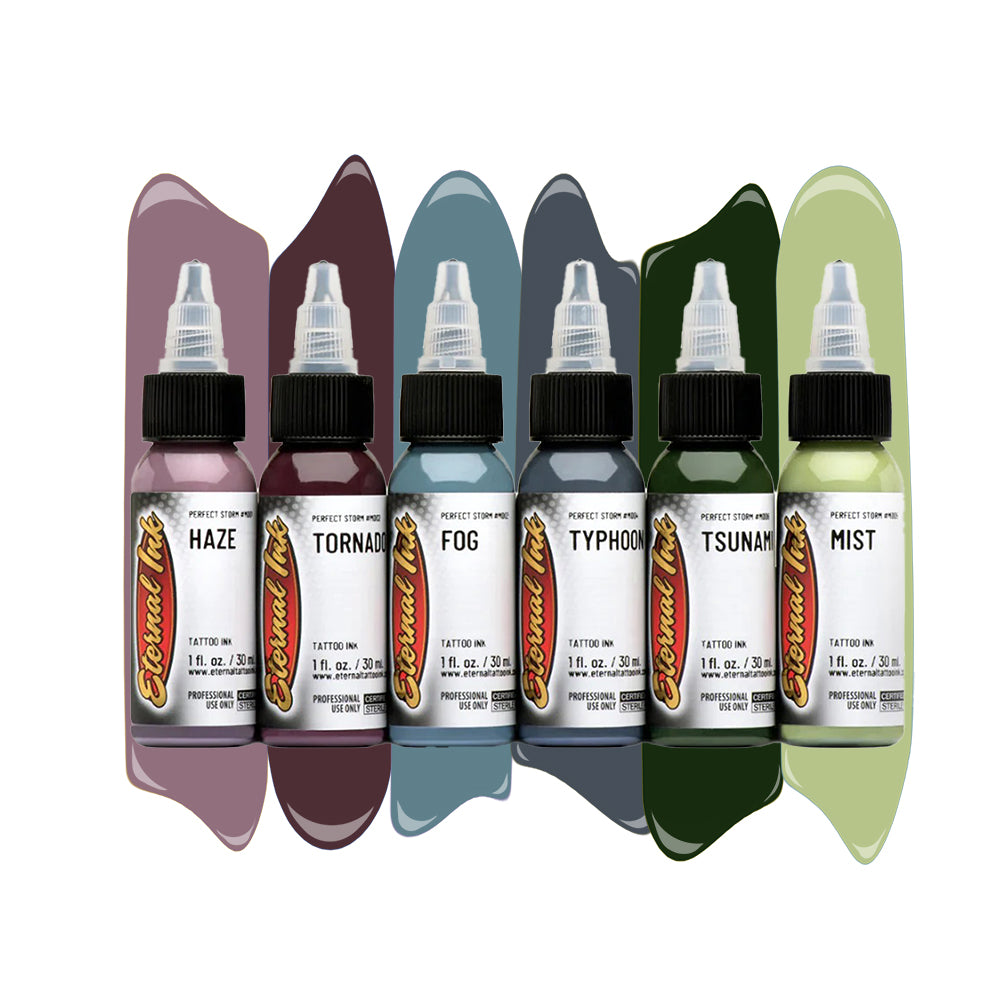 Eternal Tattoo Ink - Mike Devries Perfect Storm Professional Tattoo Ink Set for Artists - High Pigment, Vibrant Colors for Tattooing, Body Art & Permanent Makeup