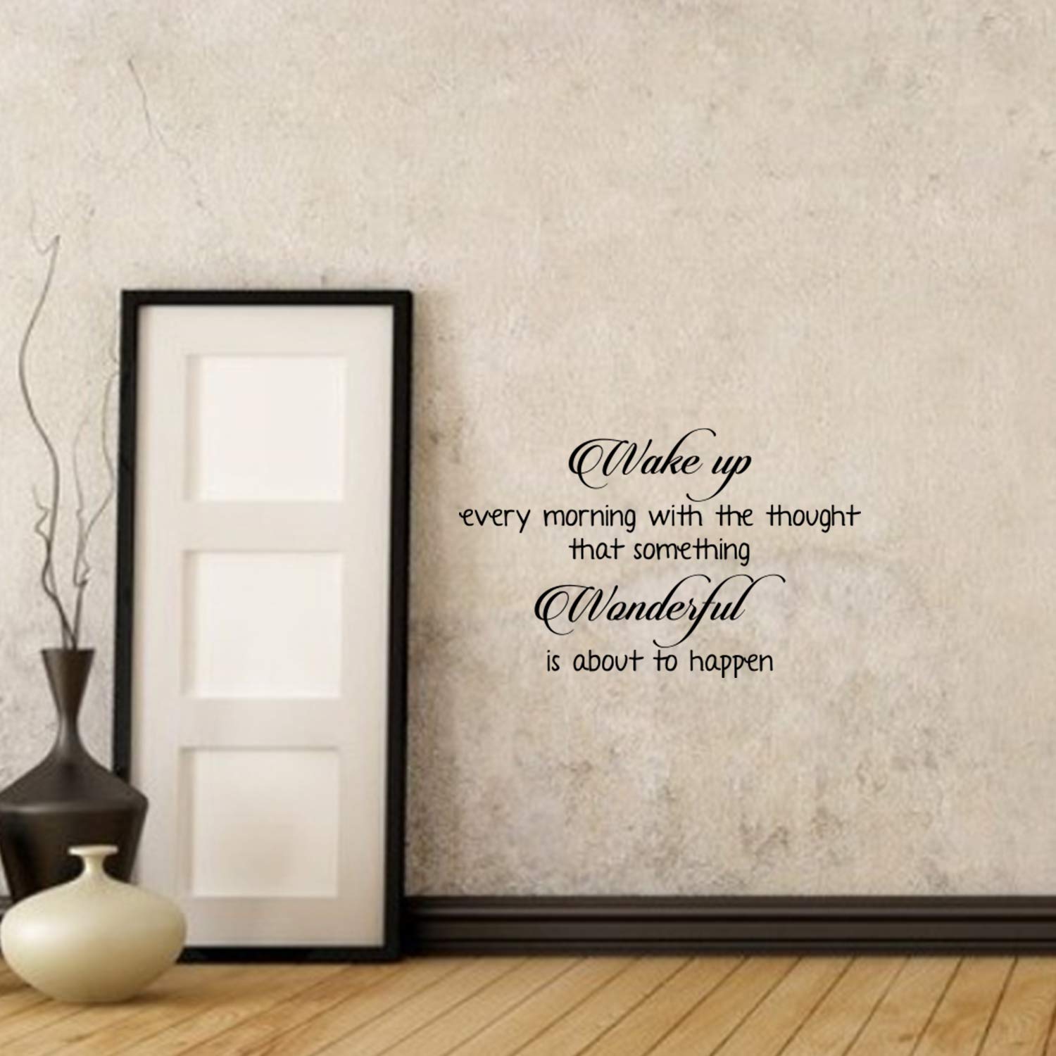 BANNER BUZZ Motivational Wall Decals - Wake Up Every Morning Inspirational Vinyl Lettering Sign, Self-Adhesive Home Decor Sticker (24