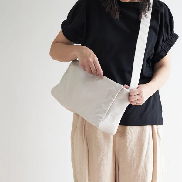 Kurashiki Hampu Canvas Shoulder Bag (Rectangle) - Safflower Red - Japanese Vintage Cotton Tote - Perfect for Work, Travel & Everyday Use