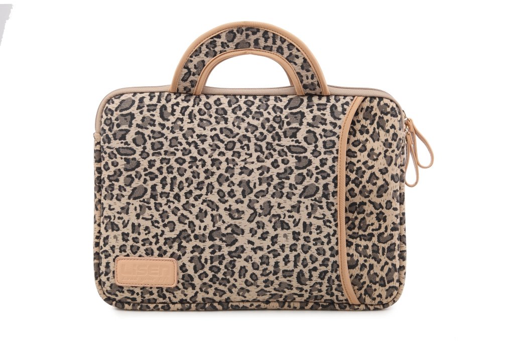 15.5 Inch Laptop Sleeve Case - Stylish Leopard Print Ultrabook Sleeve for MacBook Air/Pro, Acer, Asus, Dell, Lenovo, iPad Pro & Surface Pro 4 - Protective Carrying Bag with Handle for Work, School & Travel