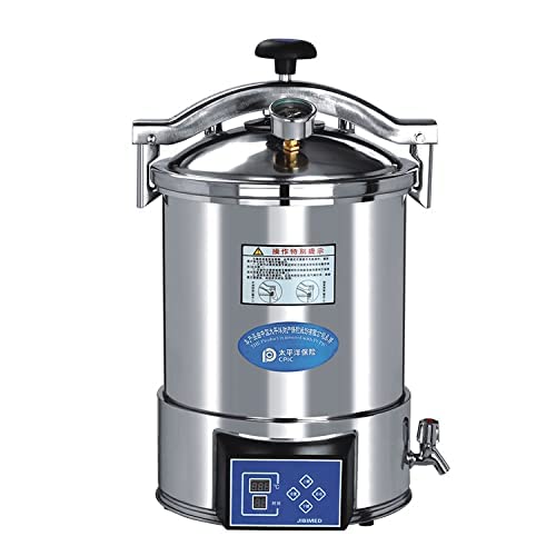 24L Portable Electric Autoclave Sterilizer - Automatic Digital Display, Stainless Steel, High Pressure Steam for Medical, Dental, Tattoo & Beauty Tools (YX-24HDD) - Perfect for Clinics, Salons & Home Use