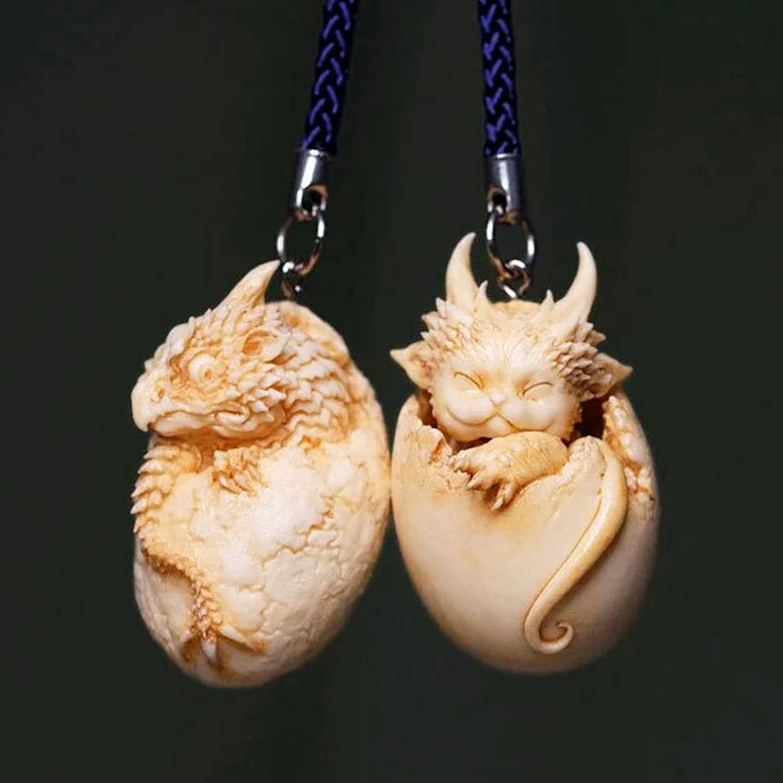 Voyyphixa 3-Piece Dragon Egg Silicone Mold Set - 3D Animal Epoxy Resin Molds for DIY Keychains, Pendants, Broken Dinosaur Crafts - Perfect for Easter Decorations & Resin Casting Projects