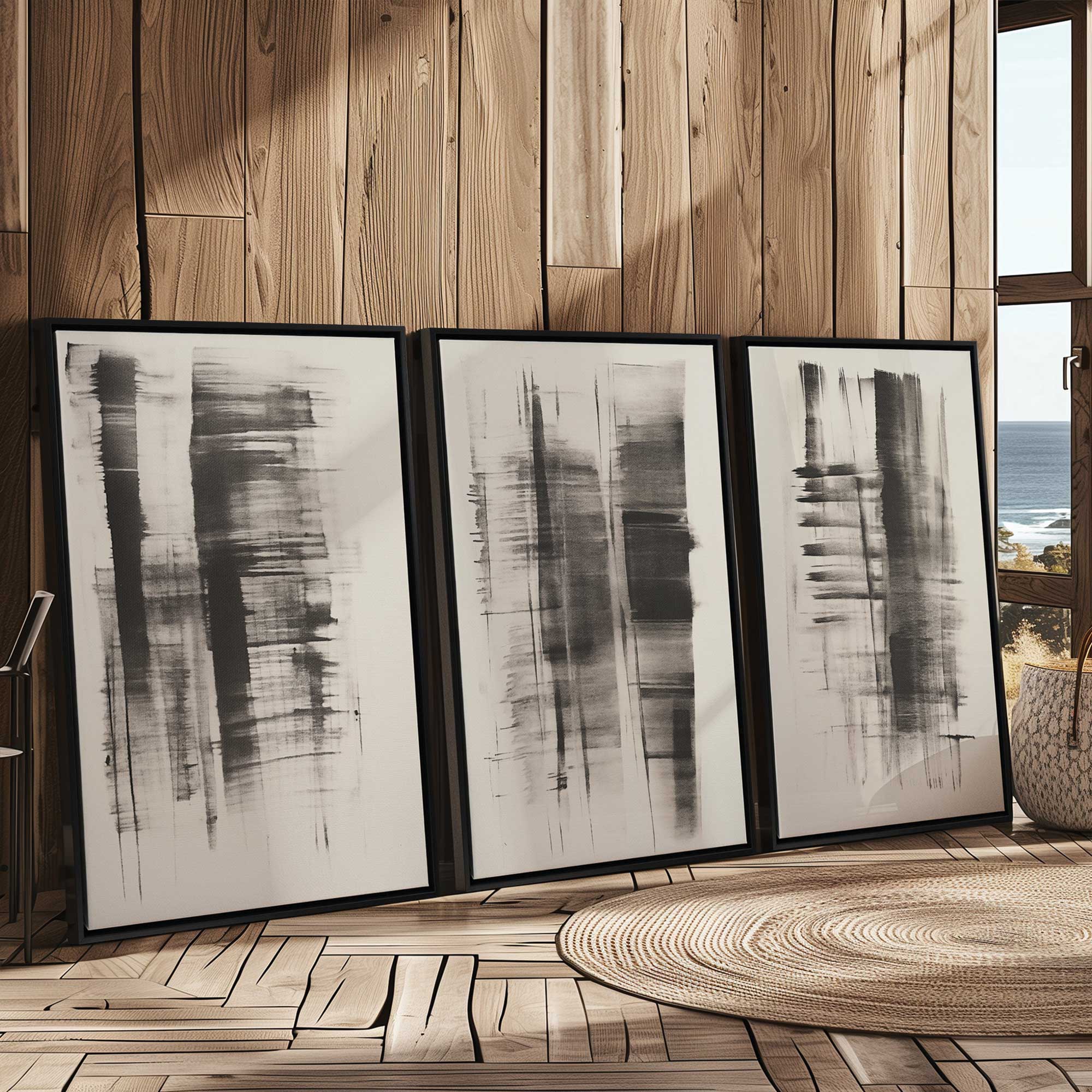 Whimsical Canvas Wall Art Set of 3 - Modern Abstract Paintings for Living Room, Bedroom & Office Decor | Hazy Shade Print Collection
