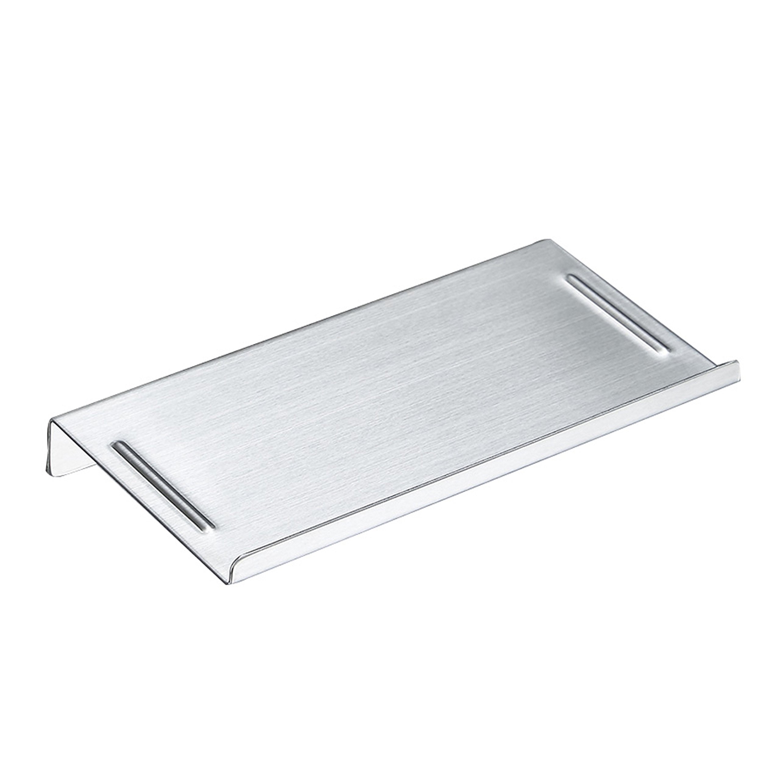 Stainless Steel Wall Mount Toilet Phone Holder - Anti-Slip Bathroom Shelf with Silver Brushed Finish | Perfect for Bathroom, Shower & Kitchen Organization