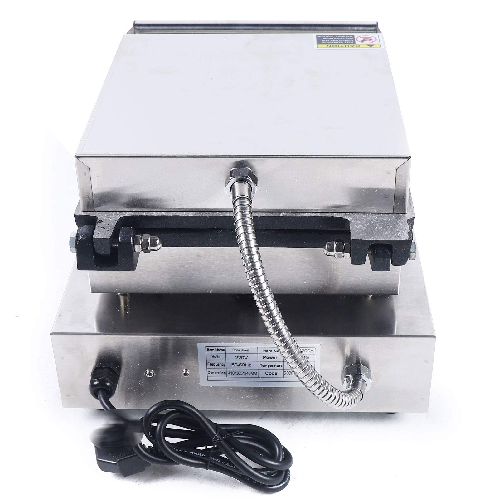 110V 1500W Commercial Ice Cream Cone Maker - Electric Waffle Baker Machine with Nonstick Surface for Crispy Cones - Perfect for Ice Cream Shops, Restaurants, and Home Use