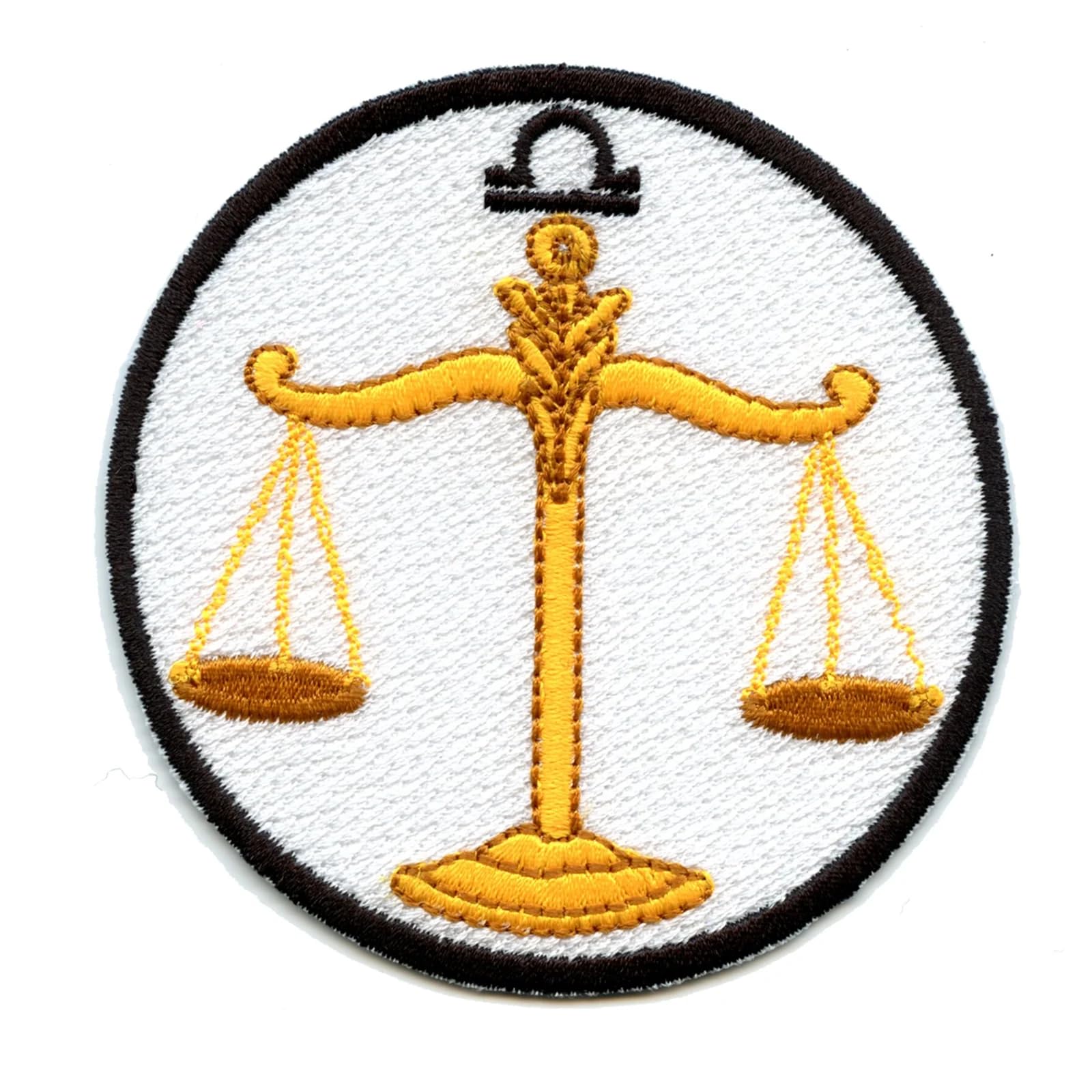 Libra Zodiac Sign Iron On Patch - Embroidered Constellation Scale Weights for DIY Clothing & Accessories - Perfect for T-Shirts, Jackets, Bags & Costume Design