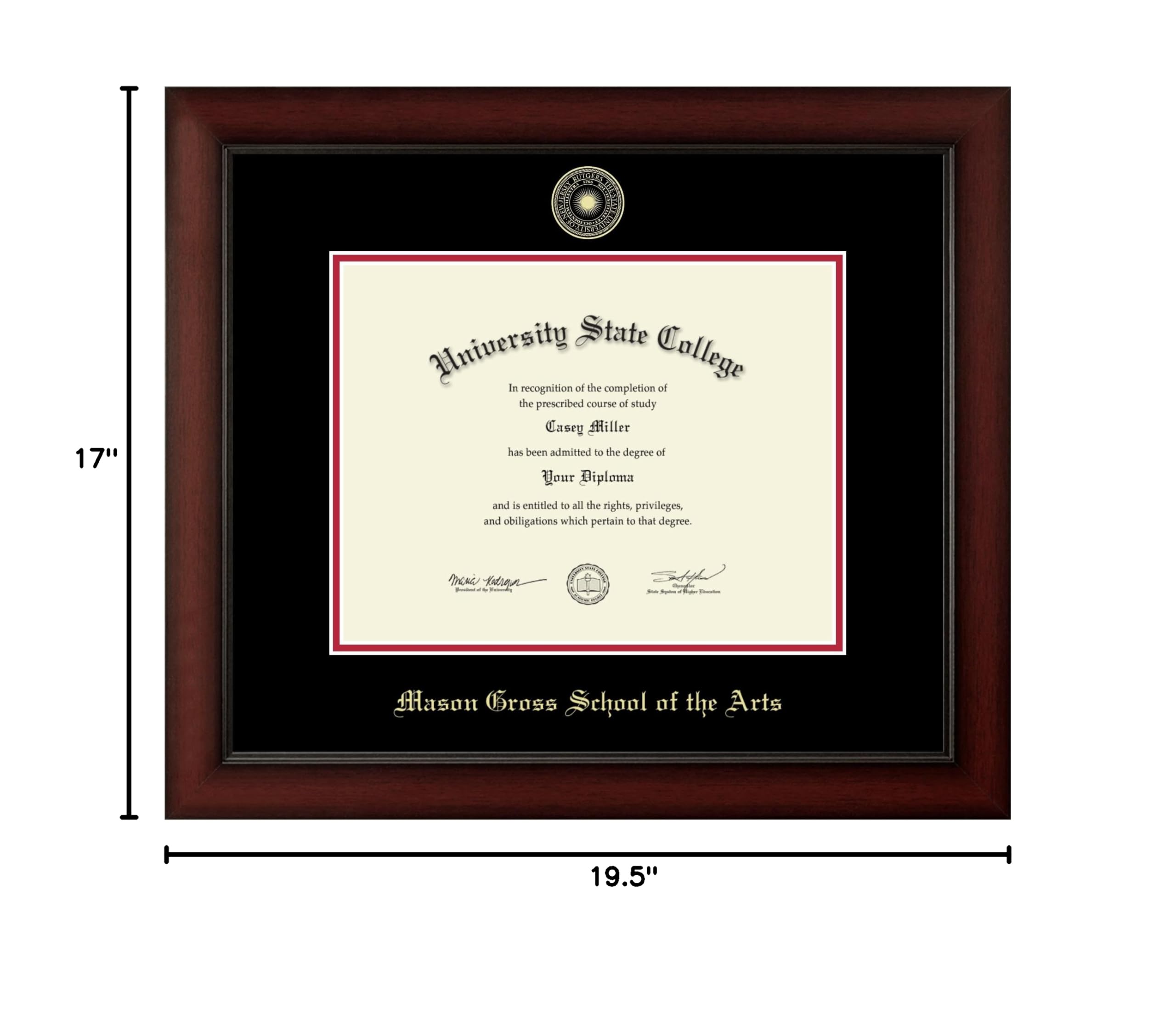Rutgers University Mason Gross School of The Arts Diploma Frame 11