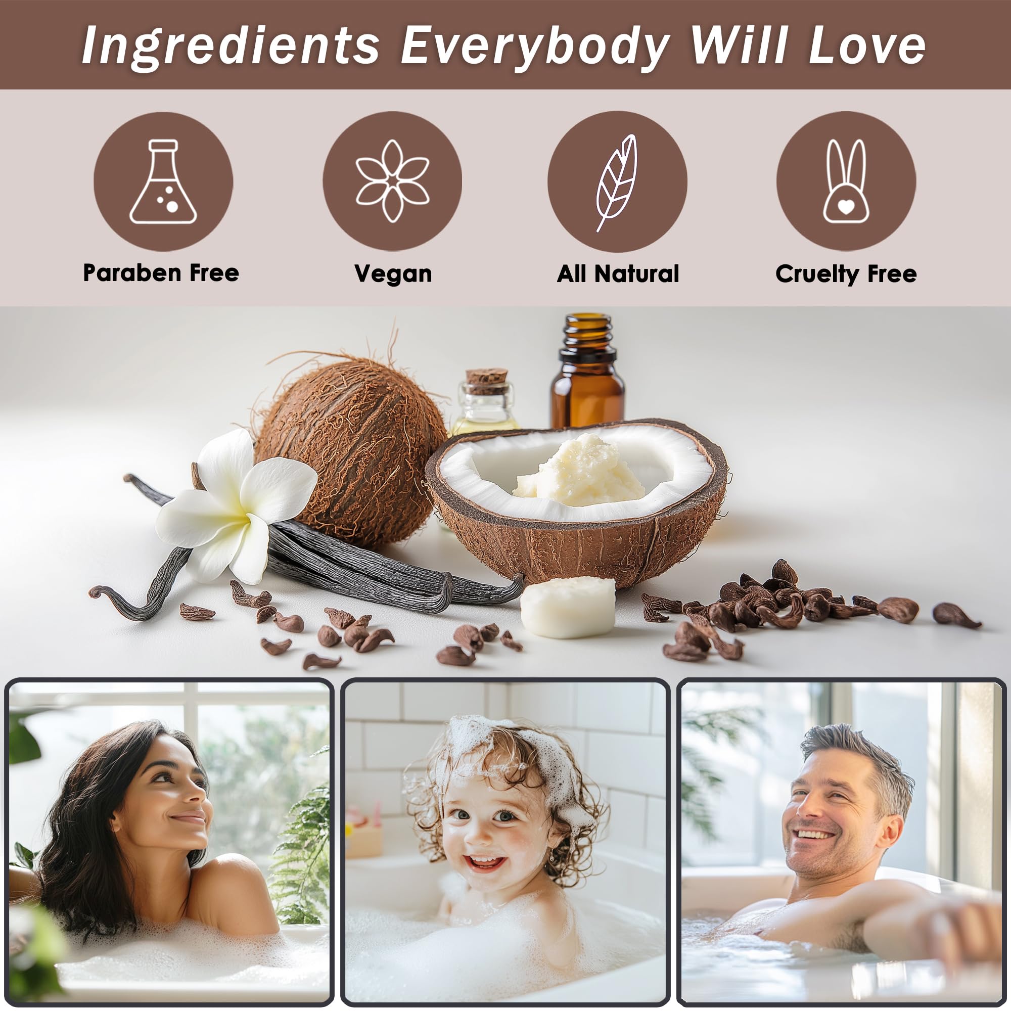 Luxury Bath & Spa Gift Set with Coconut Vanilla Scent - Includes Bubble Bath, Body Wash, Lotion, Bath Salts, Scrub, Bath Bombs, Soap & Towel - Perfect for Relaxation, Self Care & Romantic Gifts