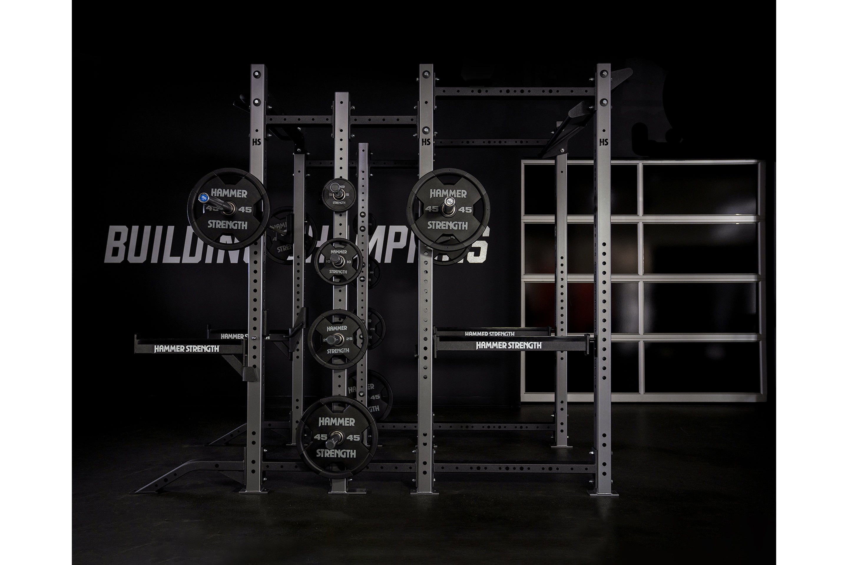 Hammer Strength HD Athletic NX Power Half Combo Rack - Heavy Duty Gym Equipment for CrossFit, Powerlifting & Home Workouts