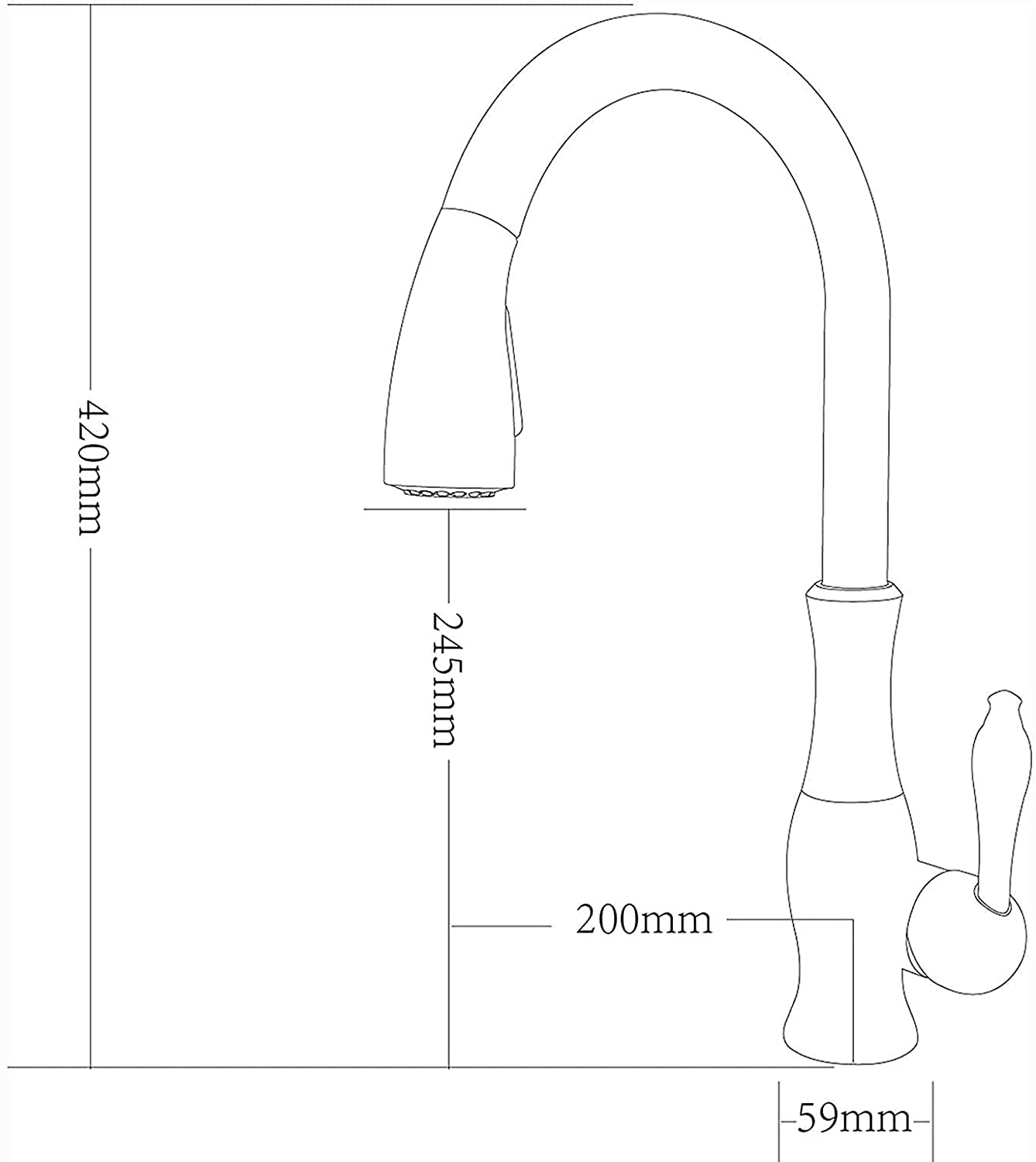 360° Rotating Pull-Out Kitchen Faucet with Dual Spray Modes - Brass Black Bronze Mixer Tap for Sink | Perfect for Washing Dishes, Filling Pots & Modern Kitchen Renovation