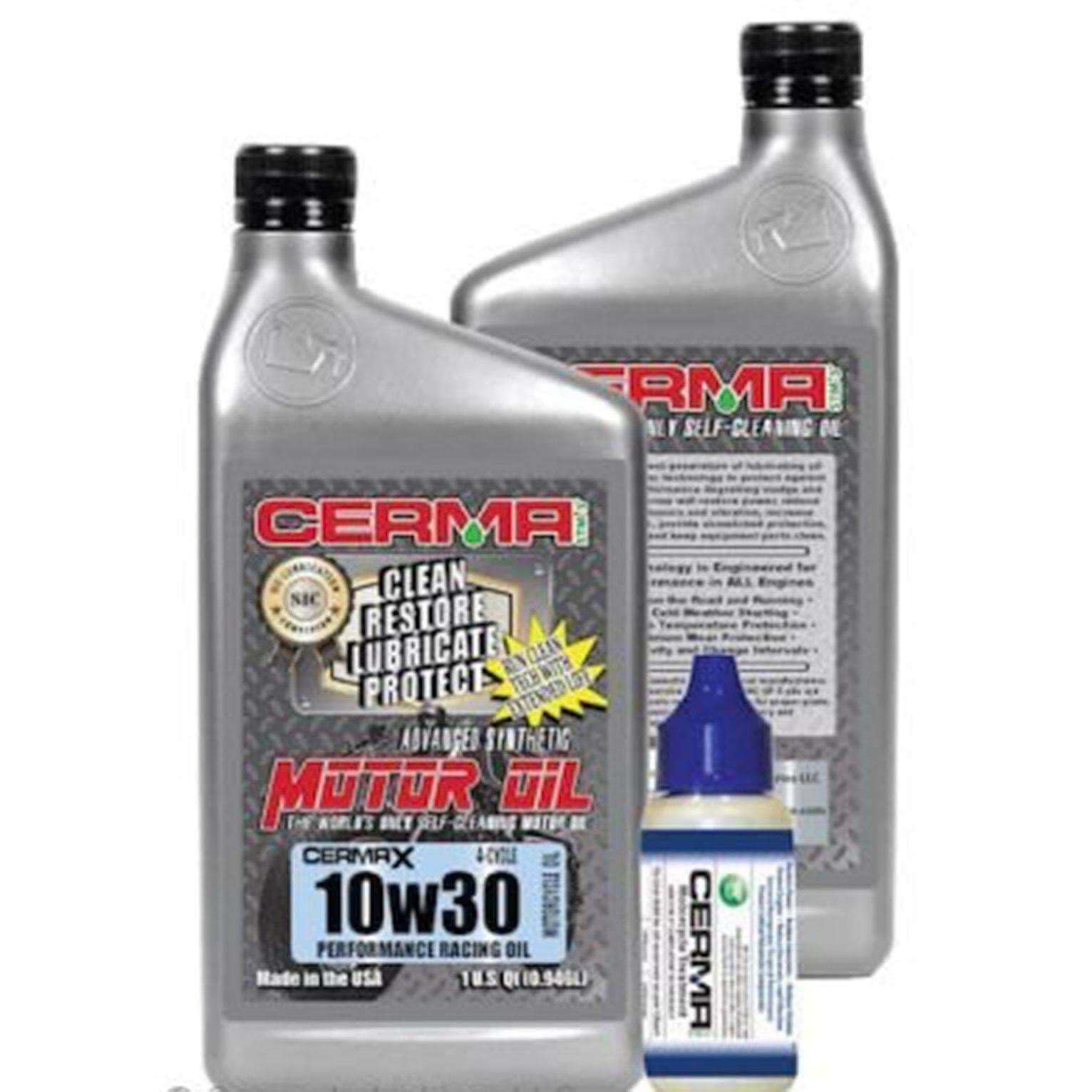 Ceramic Synthetic Motorcycle Oil 5W30 - 3 Quart Value Pack | High Performance Engine Protection for Cruisers, Sport Bikes & Touring | cermatreatment.com