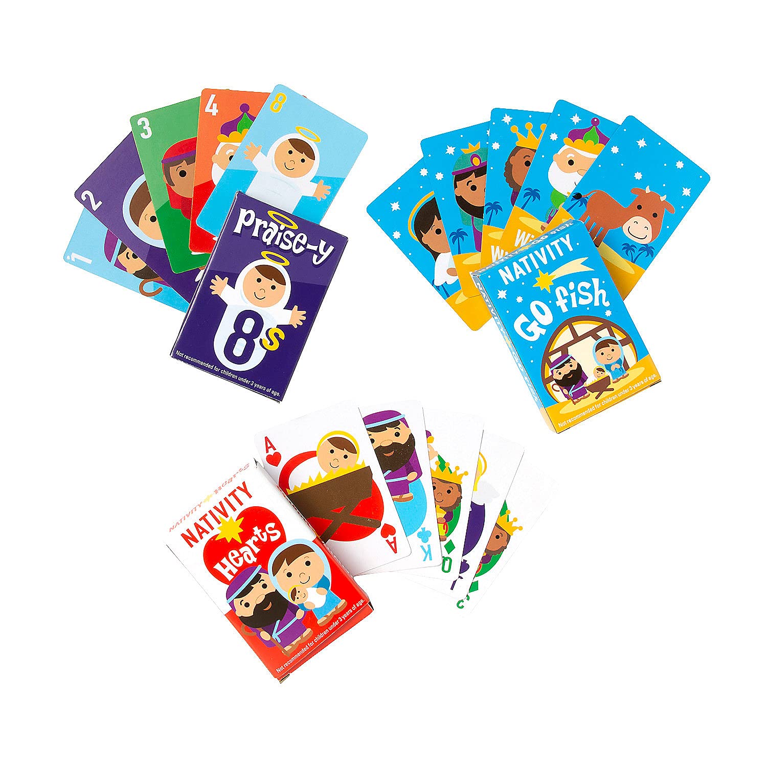Nativity Card Game Set - 12 Piece Christmas Bible Story Card Game for Kids & Family - Perfect for Holiday Parties, Sunday School & Family Game Night