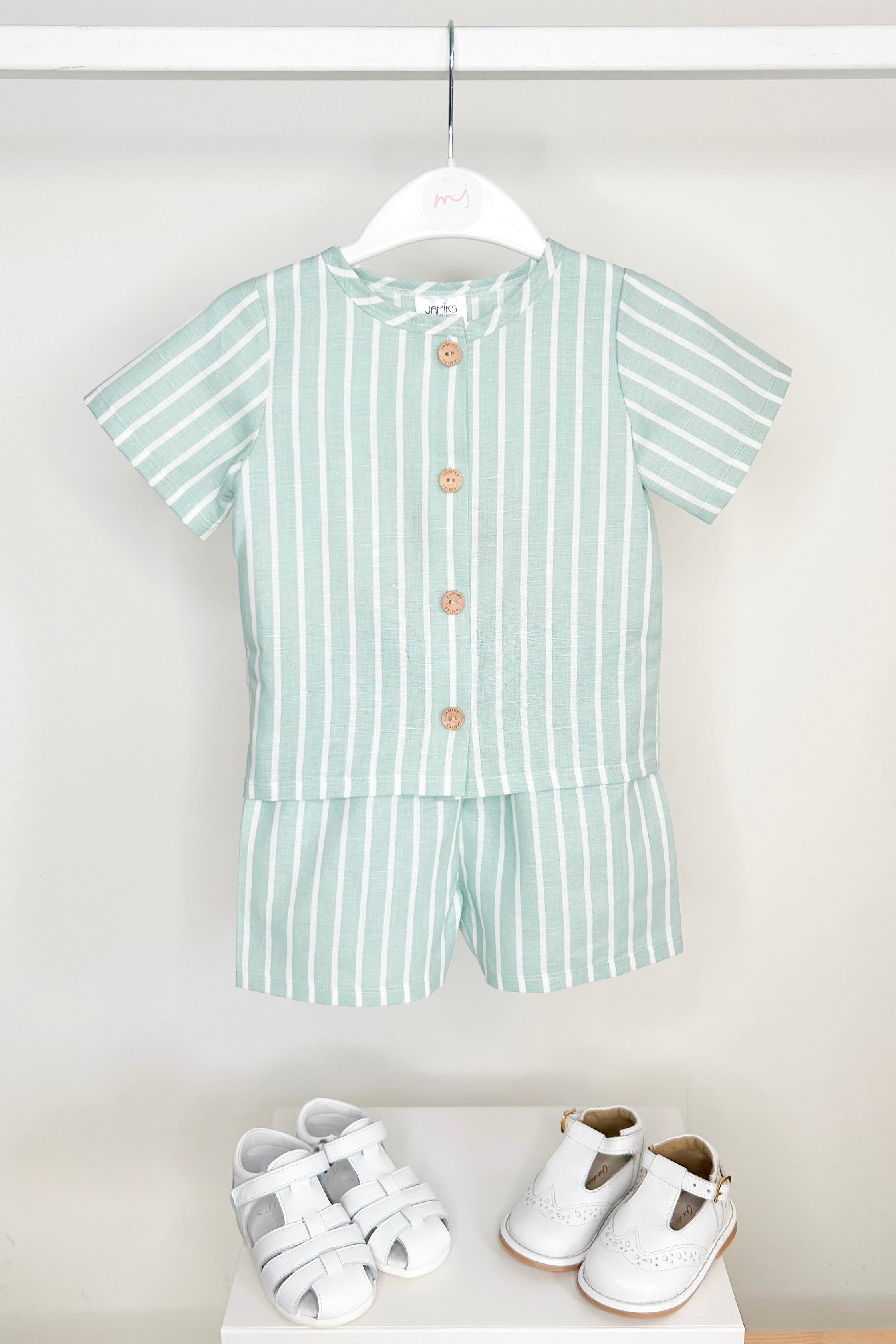 Zuri Mint Striped Shorts for Women - Trendy Summer Casual Wear | Perfect for Beach, Gym & Outdoor Activities