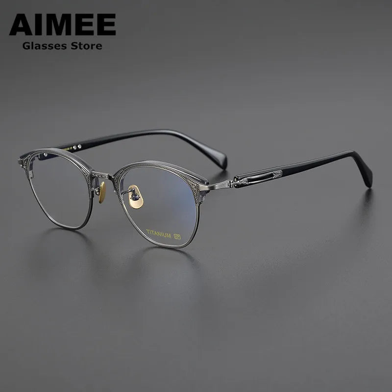 Stylish Aimee Unisex Square Titanium Acetate Eyeglasses 5051 - Lightweight & Durable Frame for Work, Reading & Fashion