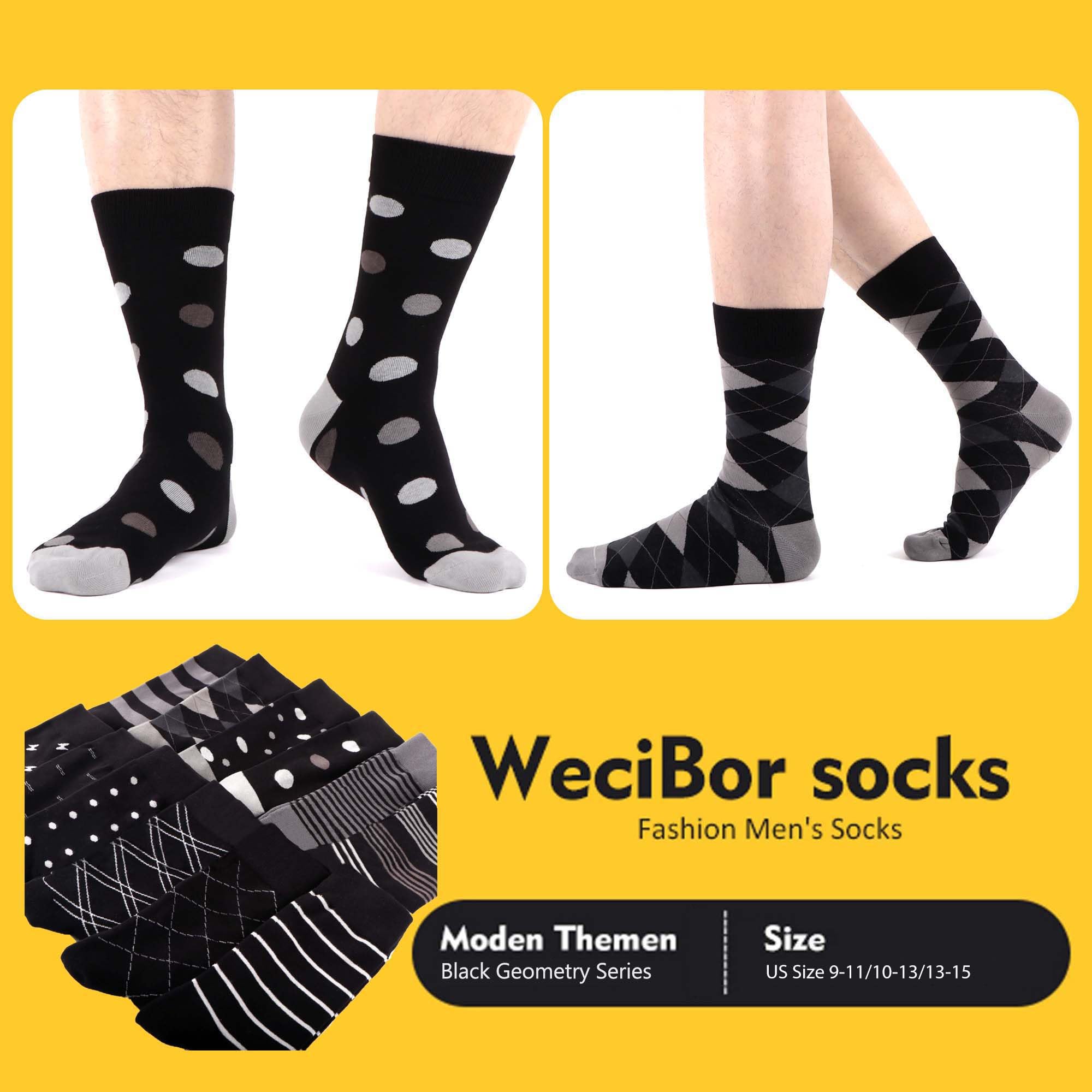 Premium WeciBor Men's Seamless Dress Socks 12-Pack - Ultra Soft Combed Cotton for Business & Formal Wear - Perfect for Office, Weddings & Dress Shoes Comfort