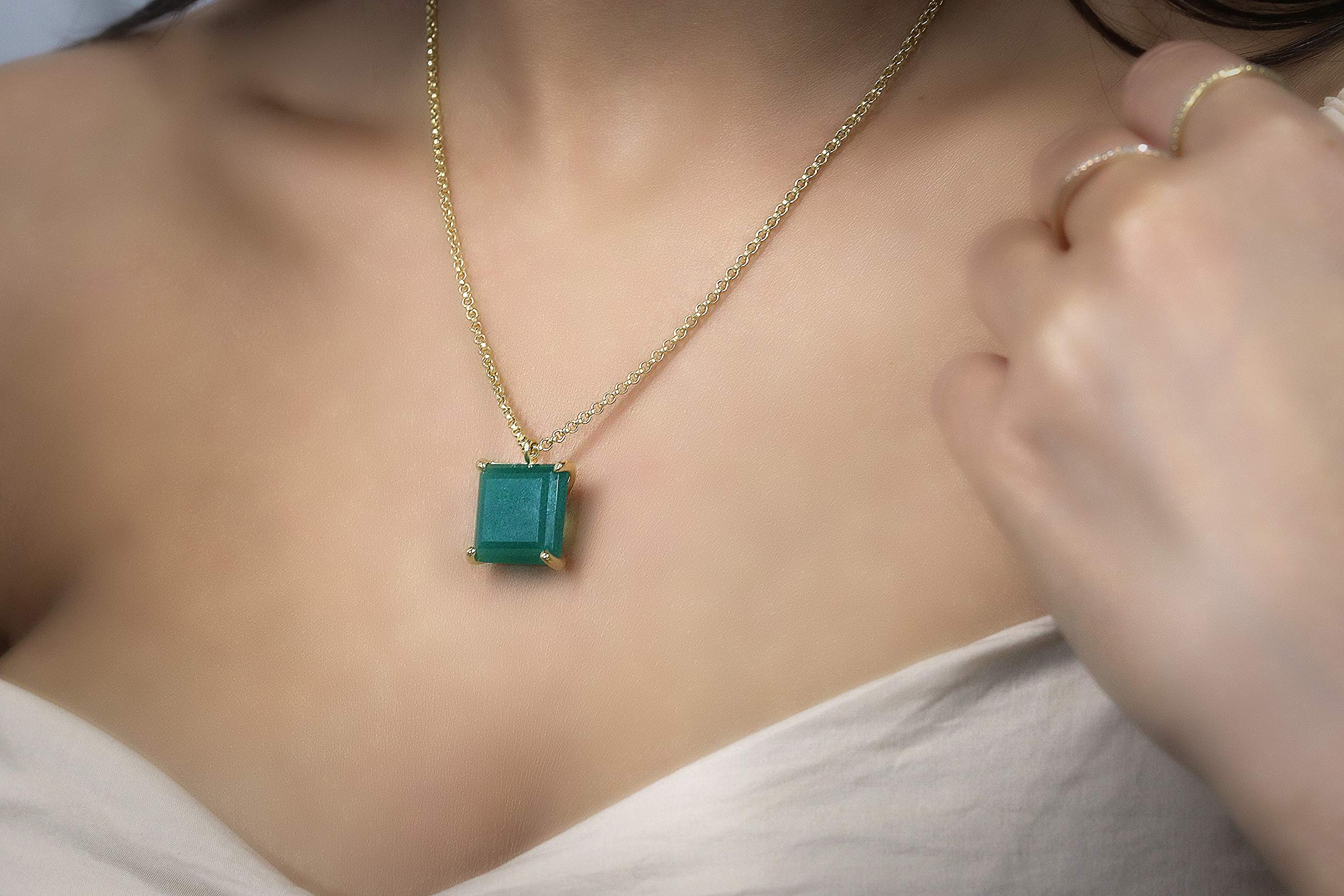 Handmade Green Onyx Necklace for Women - Natural Stone Layering Jewelry - Stylish Statement Necklace - Fashion Gift for Her | Perfect for Casual Wear, Office Style & Special Occasions