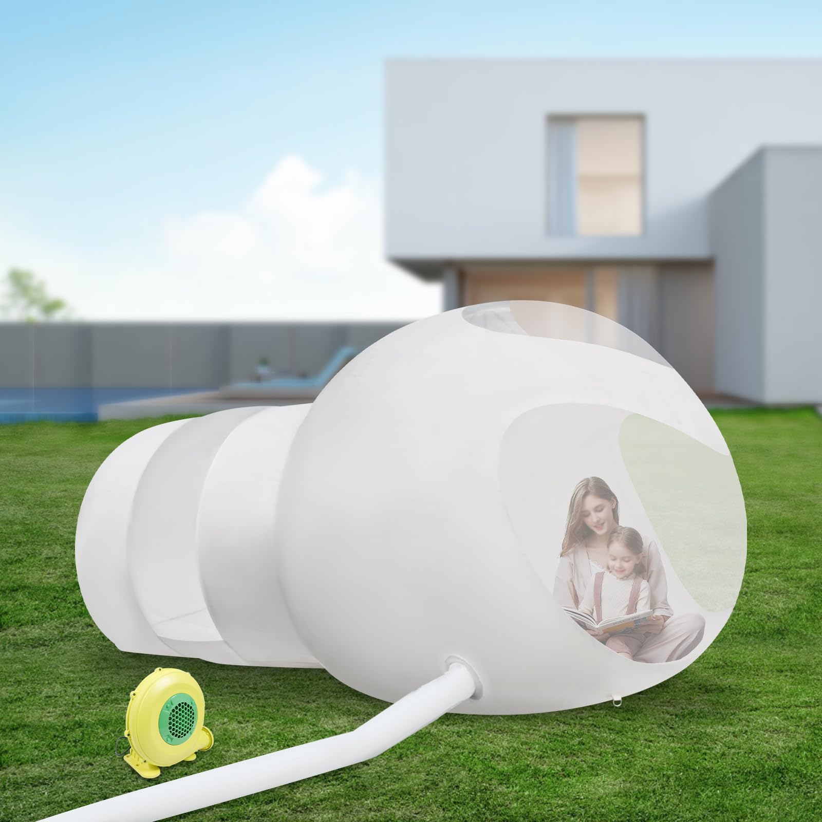 Inflatable Bubble Tent for Camping - Clear PVC Transparent Balloon House for 3-5 People with Blower | Outdoor Garden Party, Stargazing & Backyard Glamping Shelter