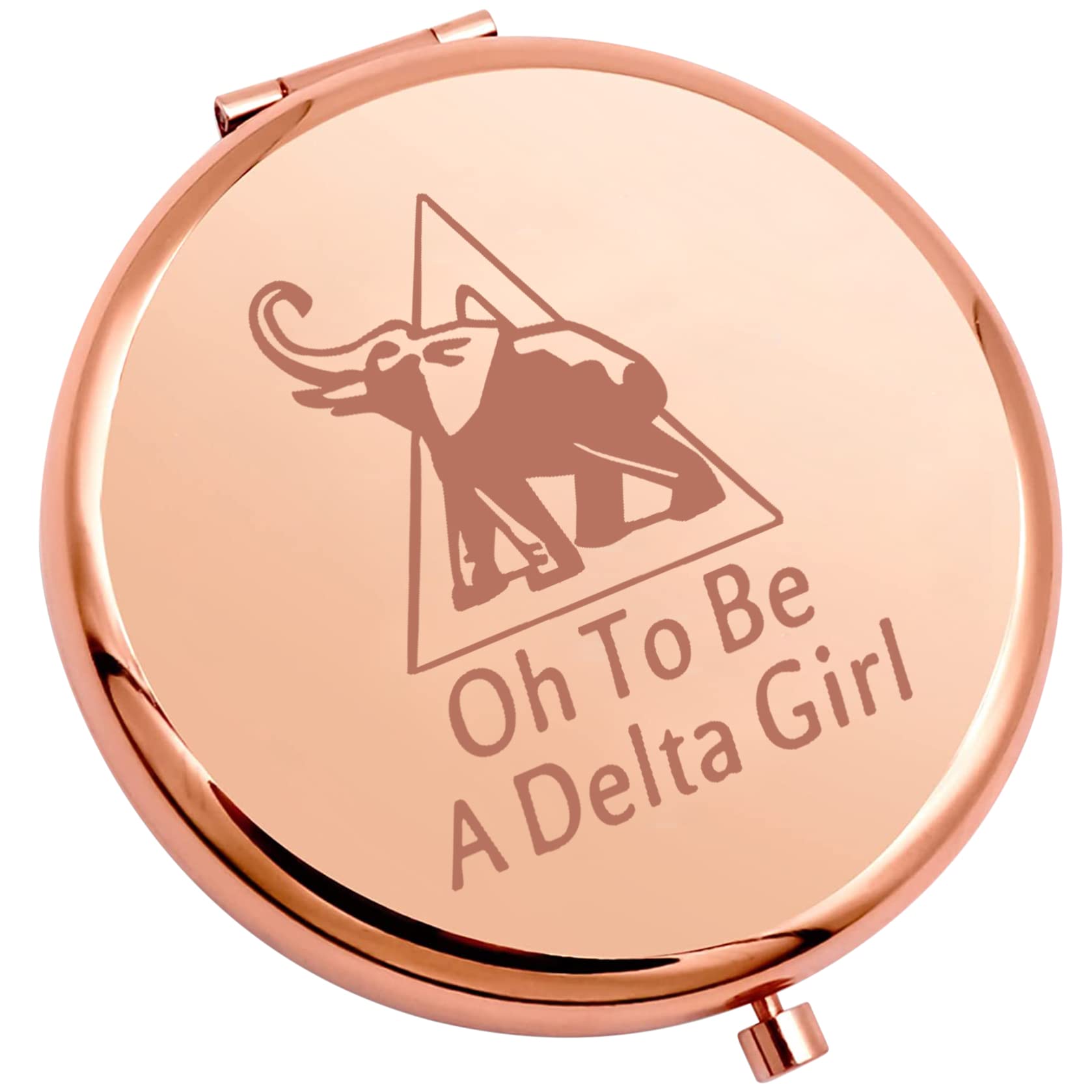 Delta Elephant Sorority Makeup Mirror - Perfect Greek Sister Gift for Travel & Touch-ups