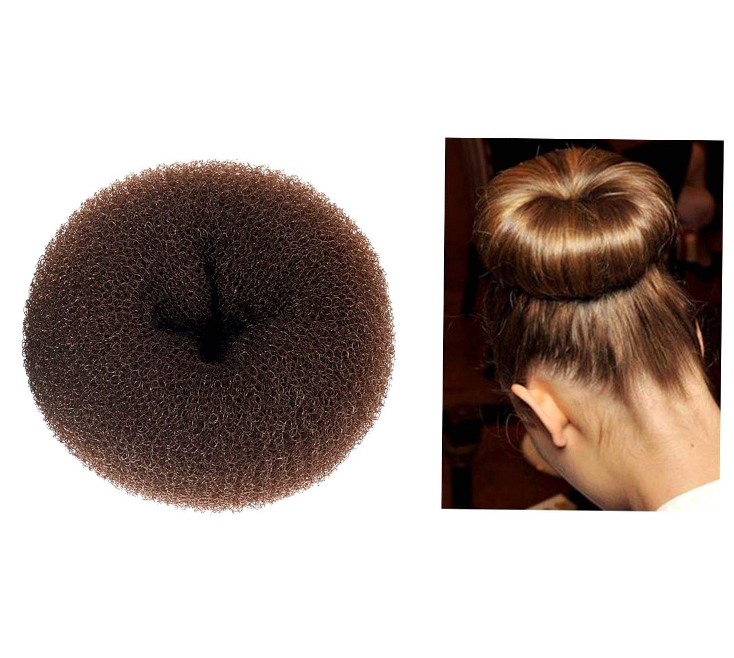 Extra Large Hair Bun Maker Ring for Women - 5.1-5.3 Inch Chignon Doughnut Shaper for Thick & Long Hair (X-Brown) - Perfect for Updos, Weddings, Work & Everyday Hairstyles
