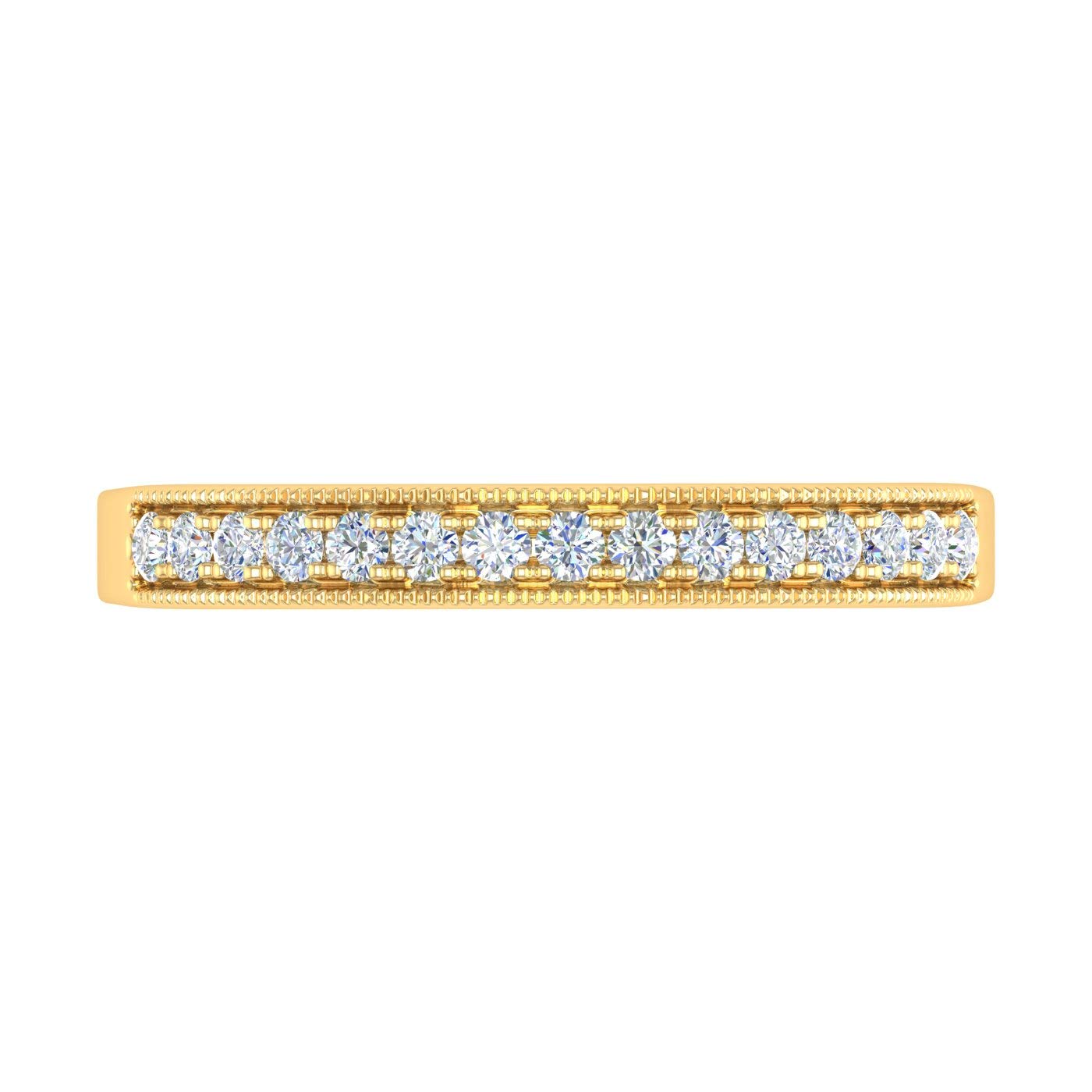 1/5 Carat Diamond Vintage Wedding Band Ring for Women - 10K Gold Engagement Ring, Anniversary Gift, Bridal Jewelry - Perfect for Proposals, Weddings & Special Occasions