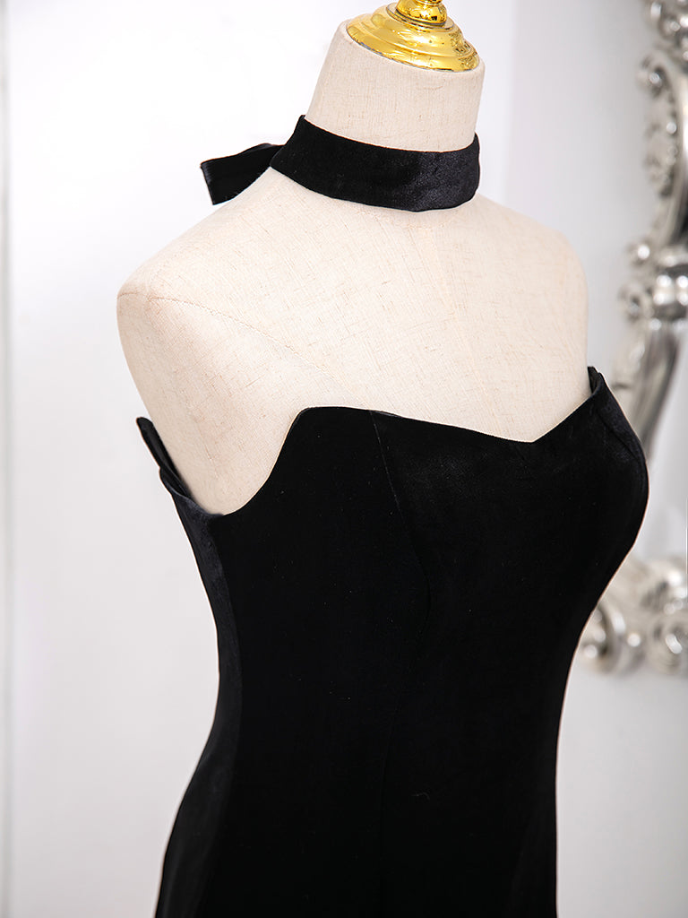 Elegant Black Mermaid Velvet Tulle Long Prom Dress - Formal Evening Gown for Homecoming, Ball, Wedding & Special Occasions