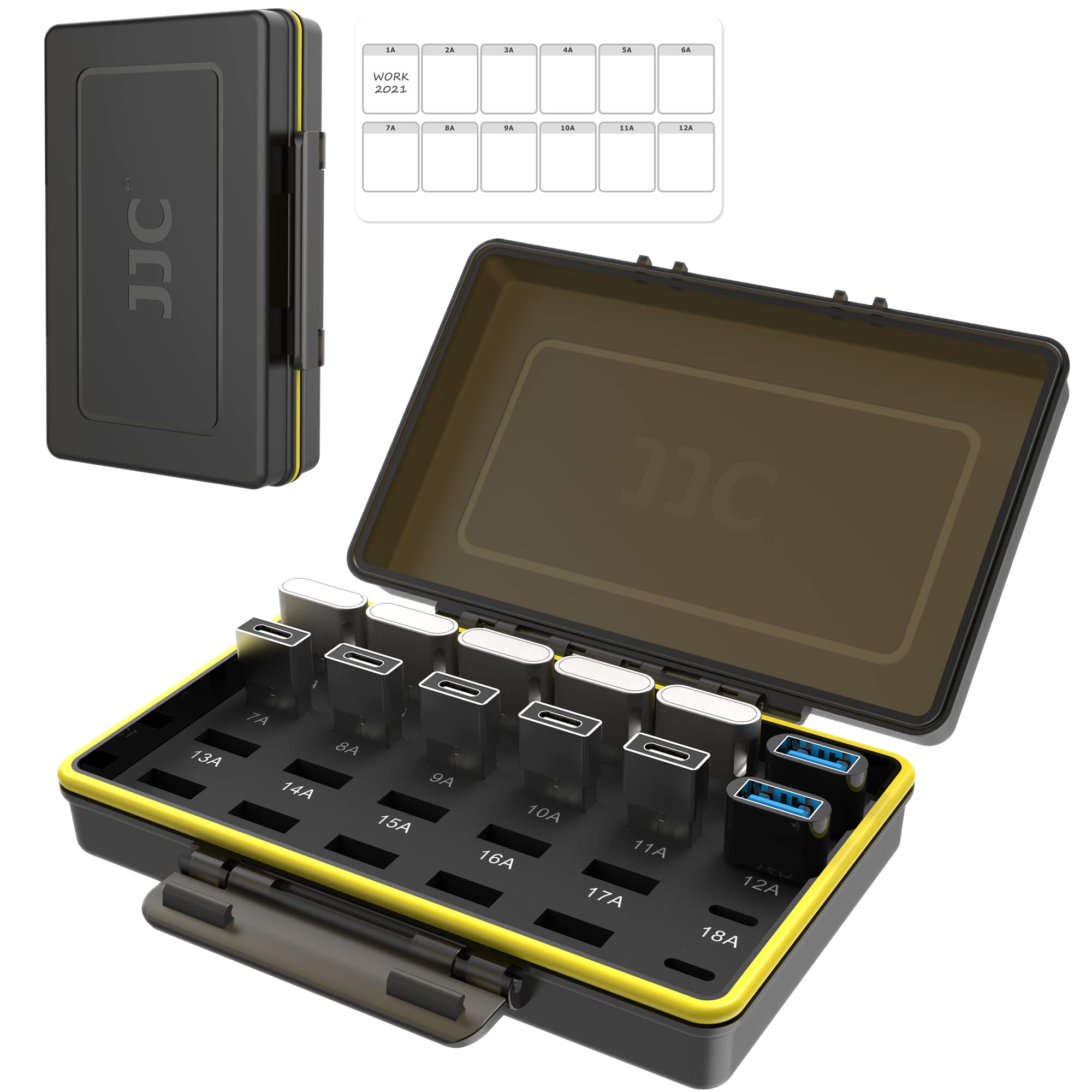 20-Port USB A + 4-Port USB C Mini Storage Organizer - Compact Anti-Lost Holder Case for USB Flash Drives, Dongles & Adapters - Perfect for PC, Laptop, Office & Travel Organization