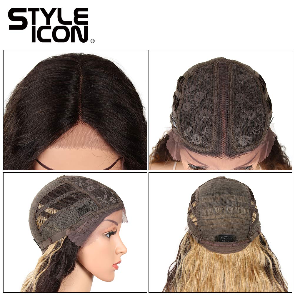 41” Long Wavy Synthetic Lace Front Wig with Baby Hair - Half Hand Tied 130% Density Human Hair Wig for Women (TAT6/27/24E) - Perfect for Cosplay, Daily Wear & Special Occasions