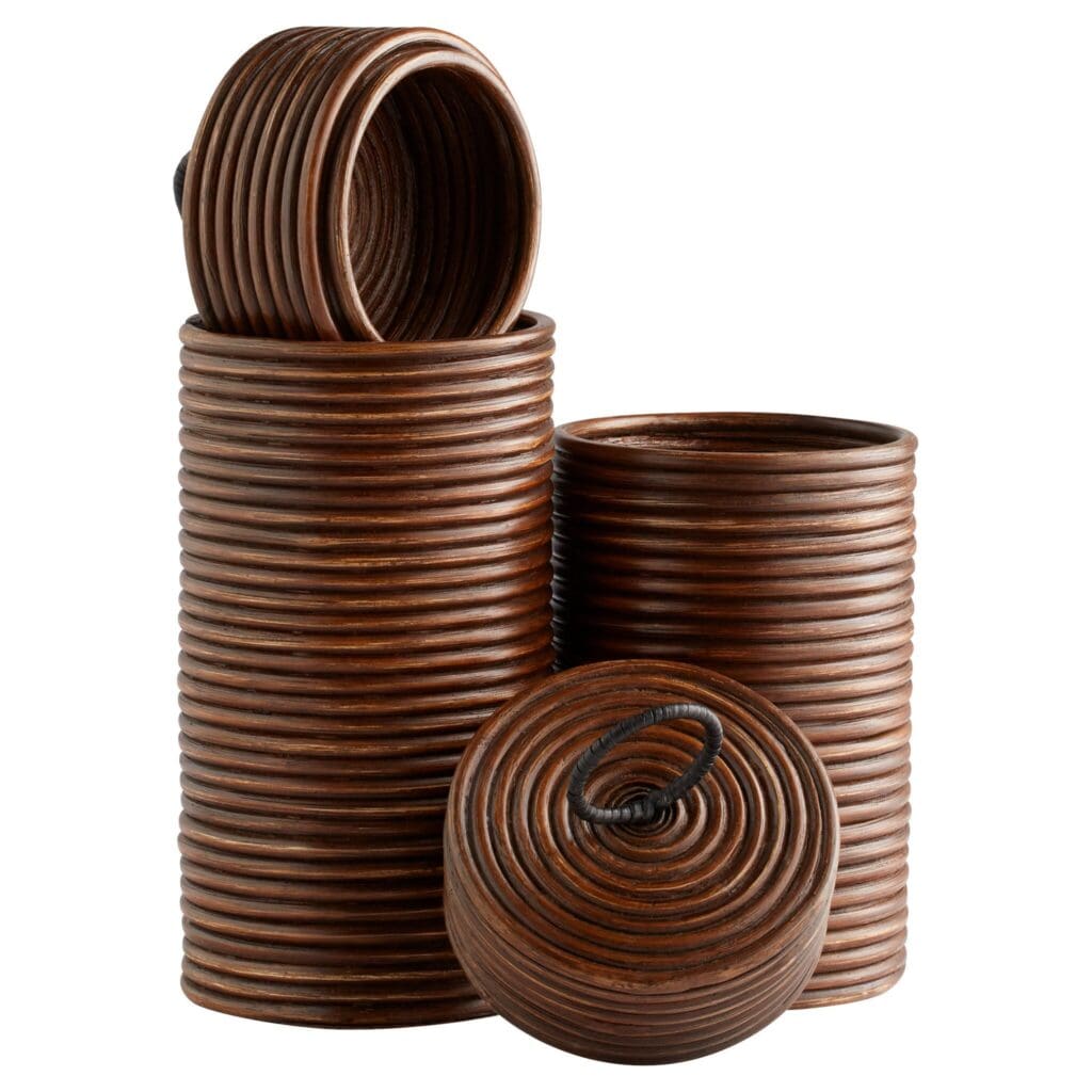 Cyan Design 11719 Papeete Large Brown Canister - Elegant Kitchen Storage for Flour, Sugar & Coffee | Perfect for Pantry Organization & Home Decor