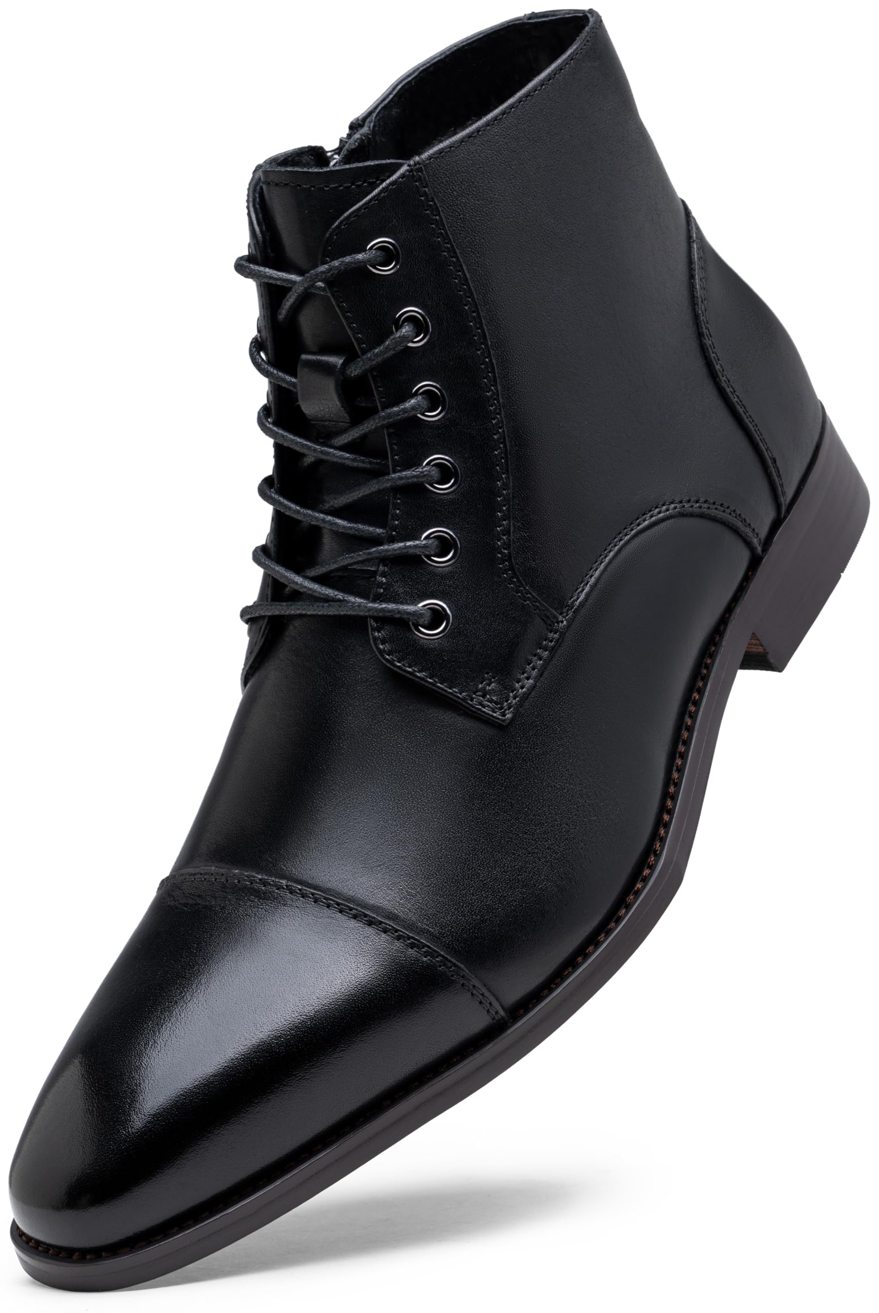 Jousen Men's Leather Dress Boots - Cap Toe Fashion Boots for Men | Stylish & Comfortable for Work, Casual & Formal Occasions