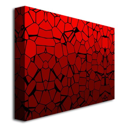 Trademark Fine Art Crystal Reds Canvas Wall Art - Modern Abstract Painting for Living Room, Bedroom & Office Decor