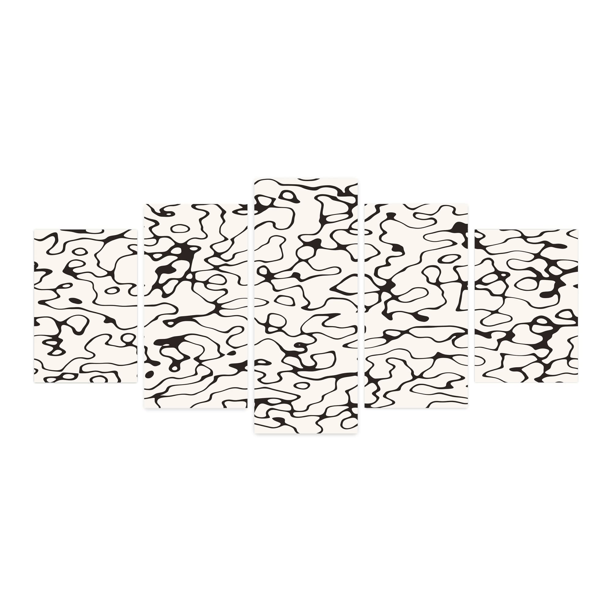 Ambesonne Abstract 5-Panel Acrylic Glass Wall Art - Modern Black & Cream Geometric Line Pattern - 60x30 Inch Contemporary Home Decor for Living Room, Bedroom, Dorm - Perfect for Minimalist & Urban Style Interiors