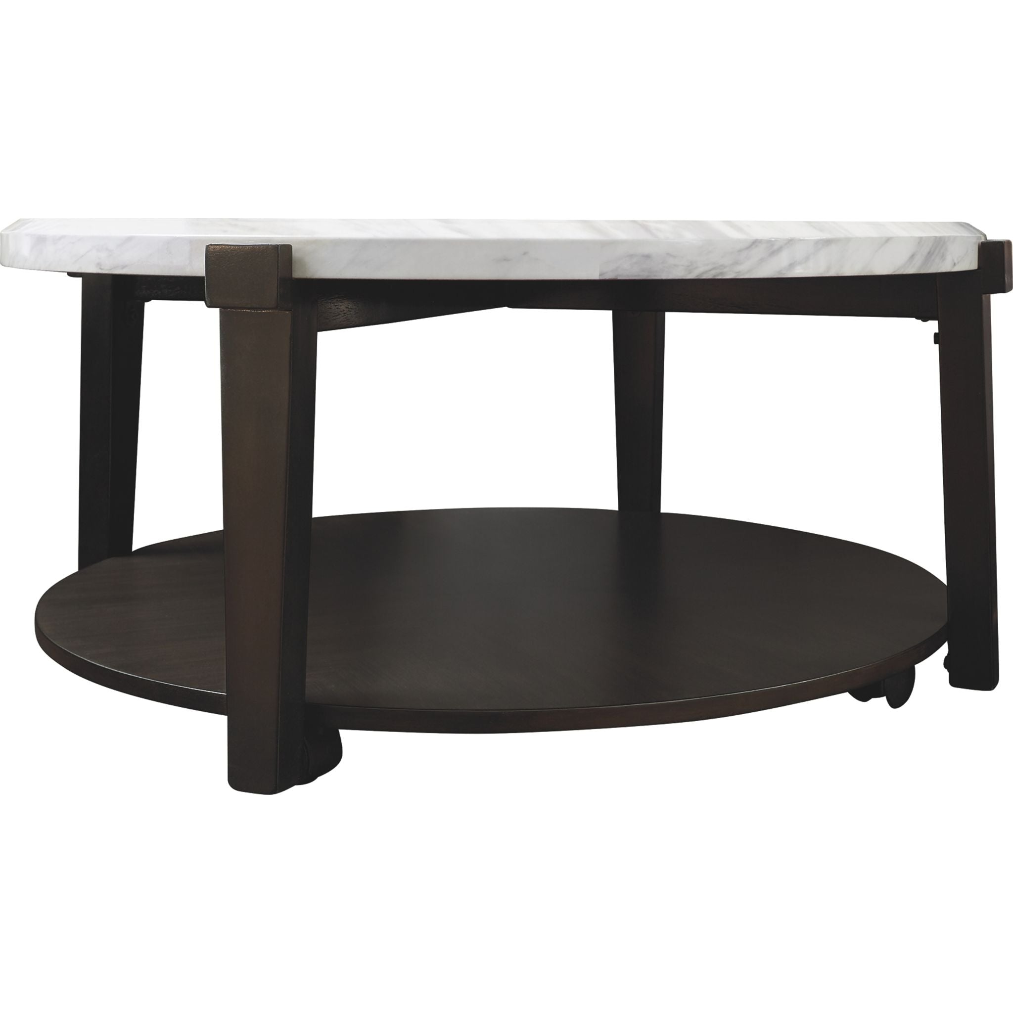 Ashfair Modern Coffee Table - Dark Brown & White Finish - Perfect for Living Room, Office, or Lounge Decor