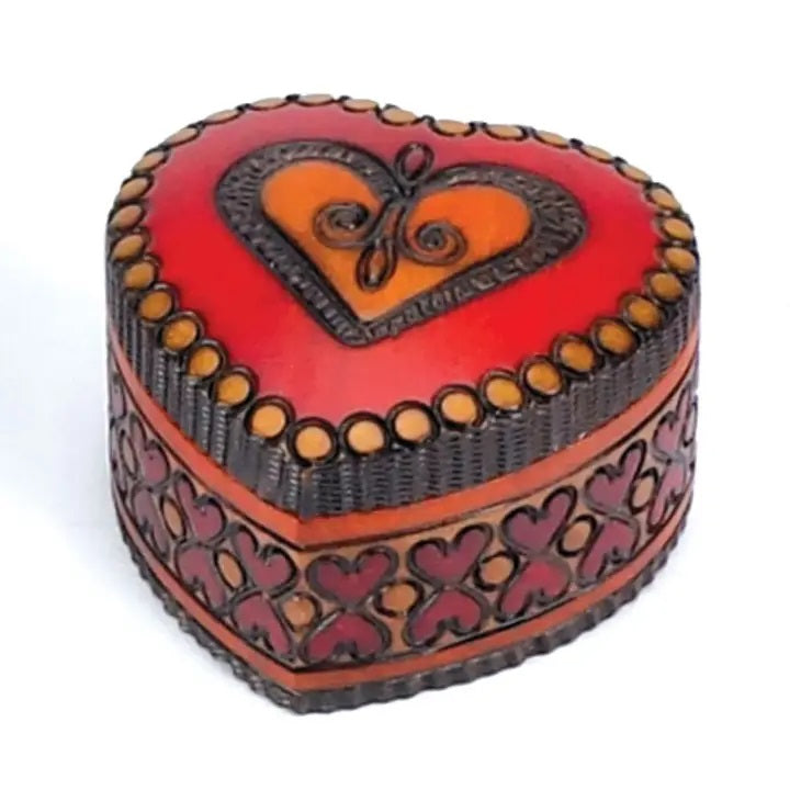 Handcrafted Wooden Heart-Shaped Jewelry Box with Swivel Lid - Perfect for Storing Rings, Necklaces & Keepsakes - Romantic Gift for Valentine's Day, Anniversaries & Special Occasions