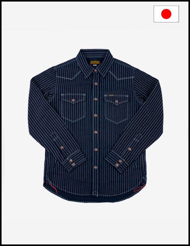Iron Heart IHSH 227 12oz Wabash CPO Shirt - Indigo Denim Workwear for Men | Durable & Stylish for Outdoor Work, Motorcycle Riding & Casual Wear