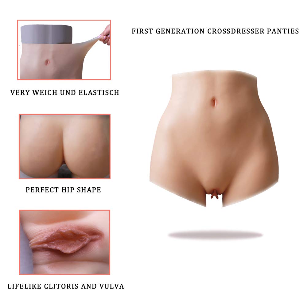 Realistic Silicone Panties with Fake Vagina & Buttocks - Crossdressing Underwear for Ladyboy, Transgender & Cosplay - Perfect for Costumes, Roleplay & Everyday Wear