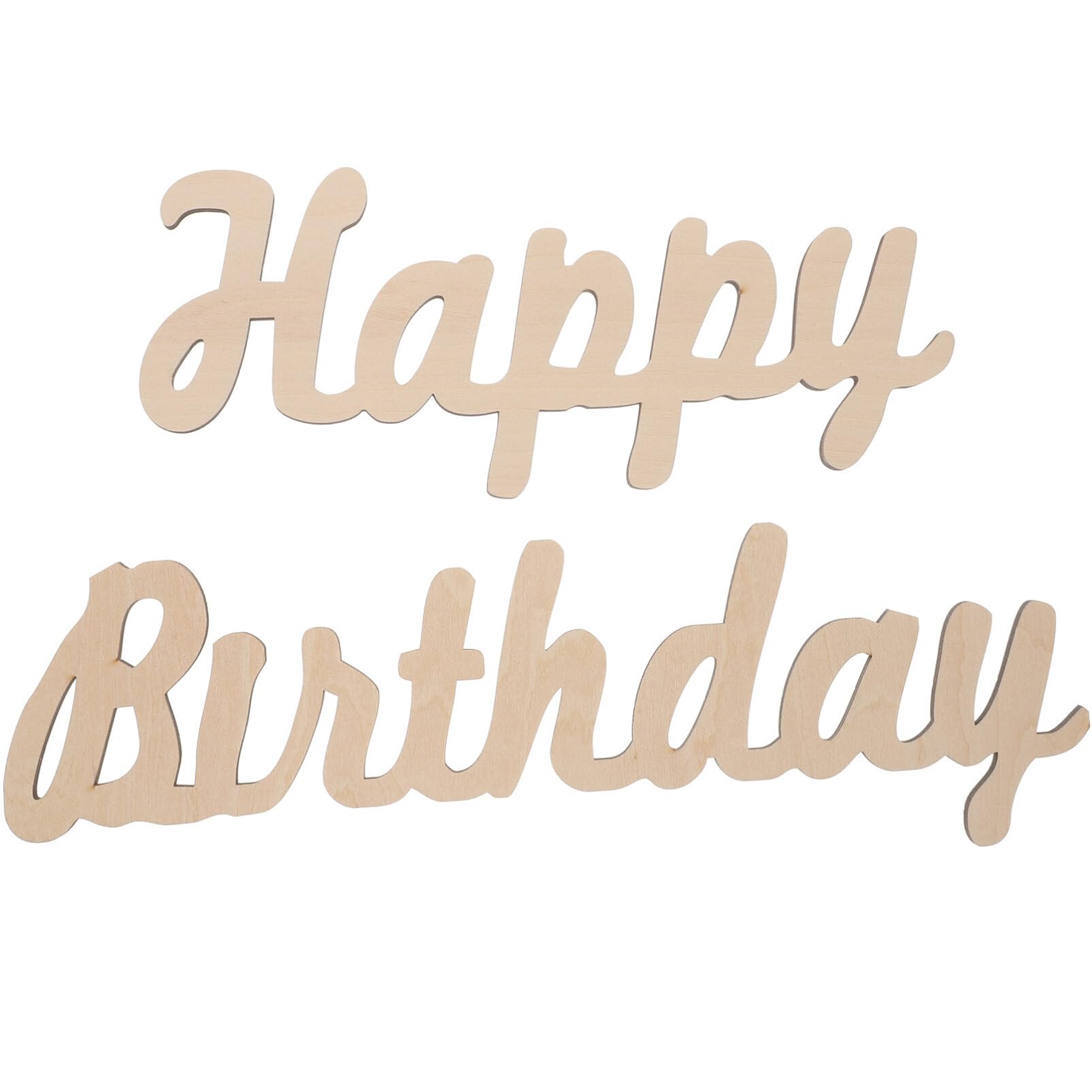 Happy Birthday Wooden Sign - Unfinished Wooden Cutout Letters Plaque for Home Decor, Wedding, Baby Shower & Party - Perfect for Wreath, Door & Wall Decoration - DIY Craft Project for Personalized Gifts