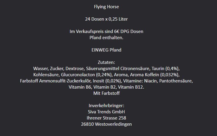 Flying Horse Einhorn Energy Drink - 24 Pack (96 x 0.25L Cans) with 24€ Deposit - Boost Energy & Focus - Perfect for Workouts, Gaming & Late-Night Study Sessions