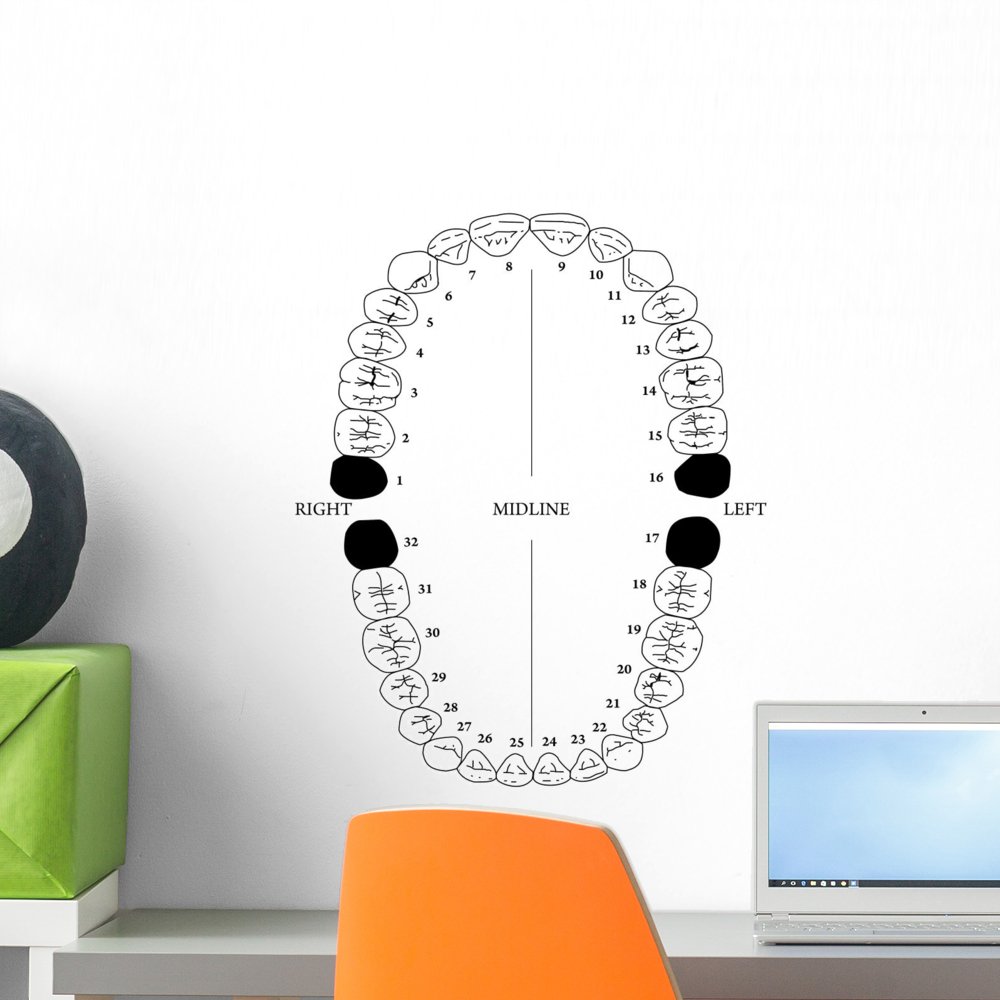Wallmonkeys WM334928 Teeth Peel and Stick Wall Decals - 18