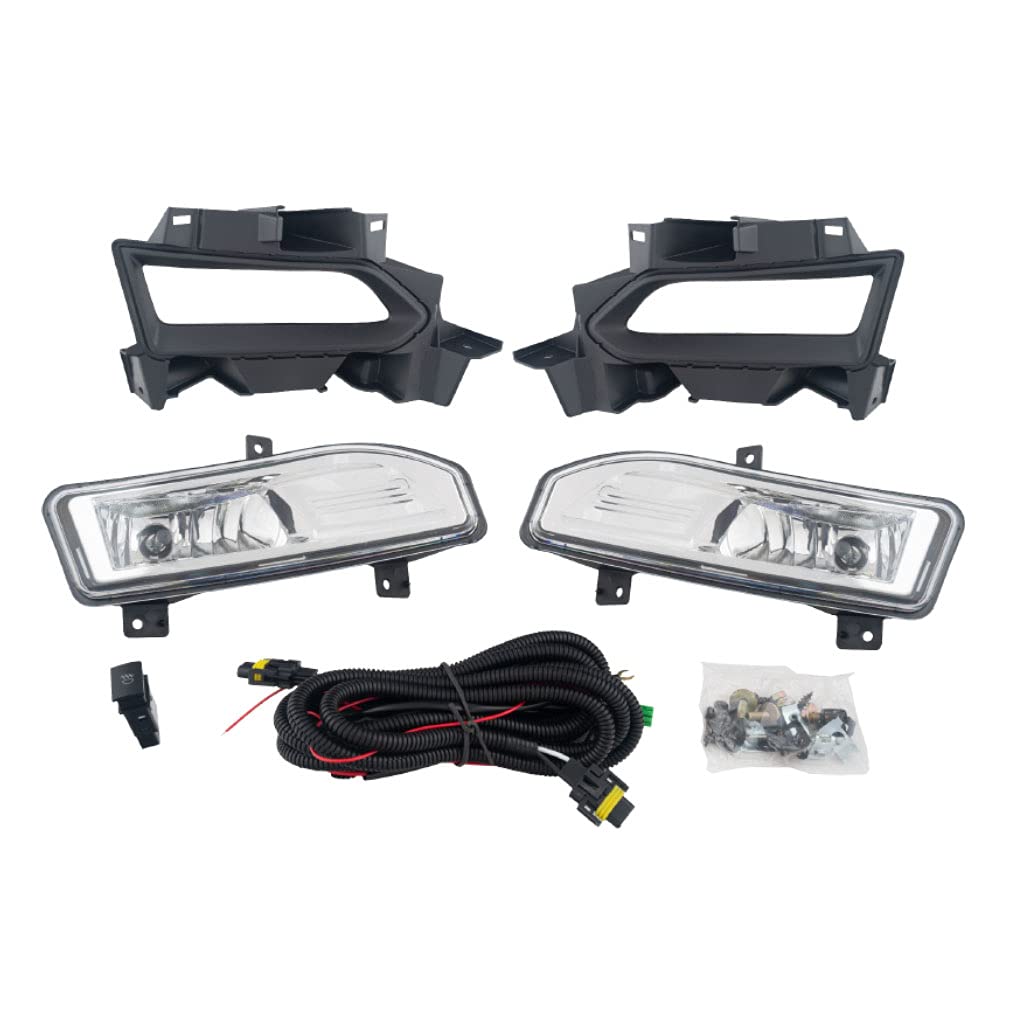2020-2021 Nissan Versa LED Fog Lights Kit with Halogen Bulbs & Bezel - Left & Right Side Replacement - Perfect for Night Driving & Bad Weather Visibility