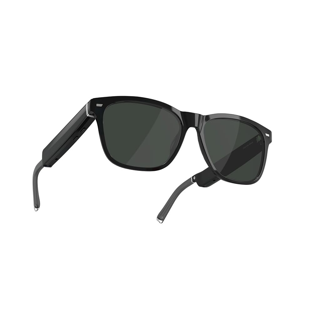 Amazon Echo Frames (2nd Gen) - Alexa Enabled Smart Glasses with Polarized Sunglass Lenses, Square Frame in Classic Black - Hands-Free Calls, Music & Notifications for Workouts, Driving & Outdoor Activities