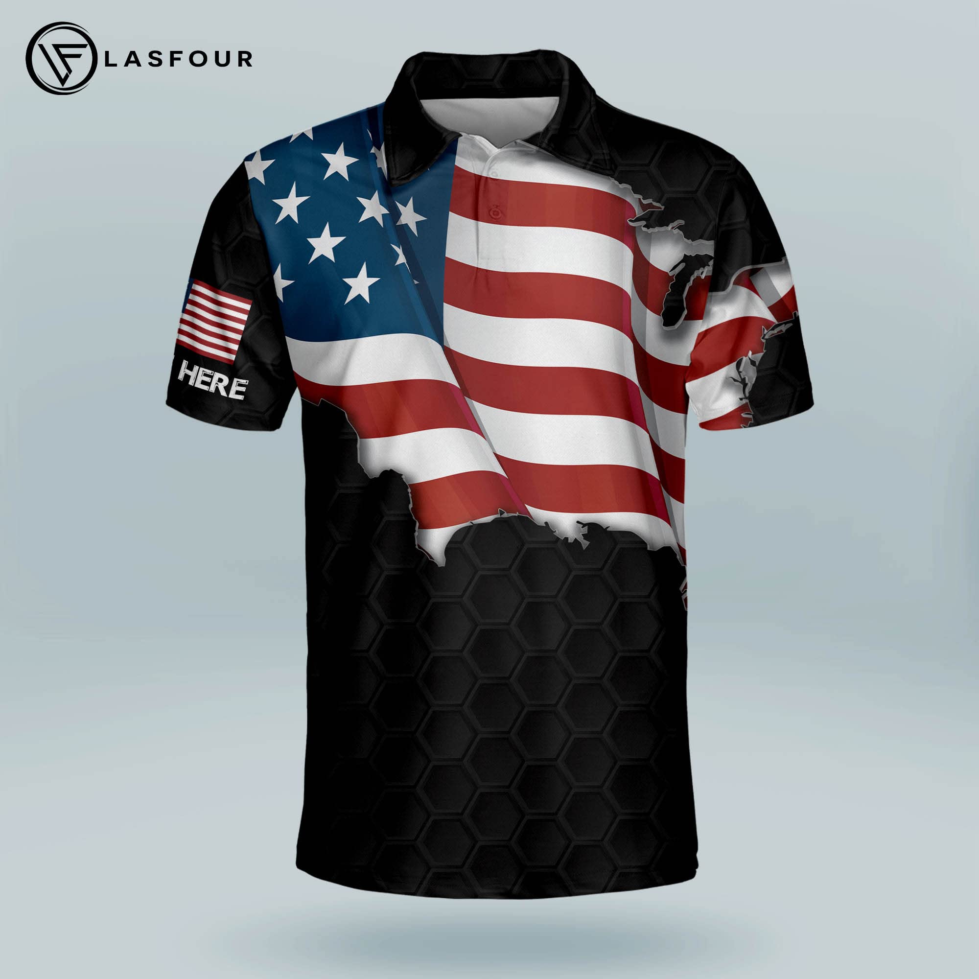 LASFOUR Personalized Skull Golf Shirts for Men - Dry Fit Lightweight Short Sleeve Polo Shirt - Breathable Moisture Wicking Golf Apparel - Perfect for Golf Tournaments, Casual Wear & Outdoor Activities