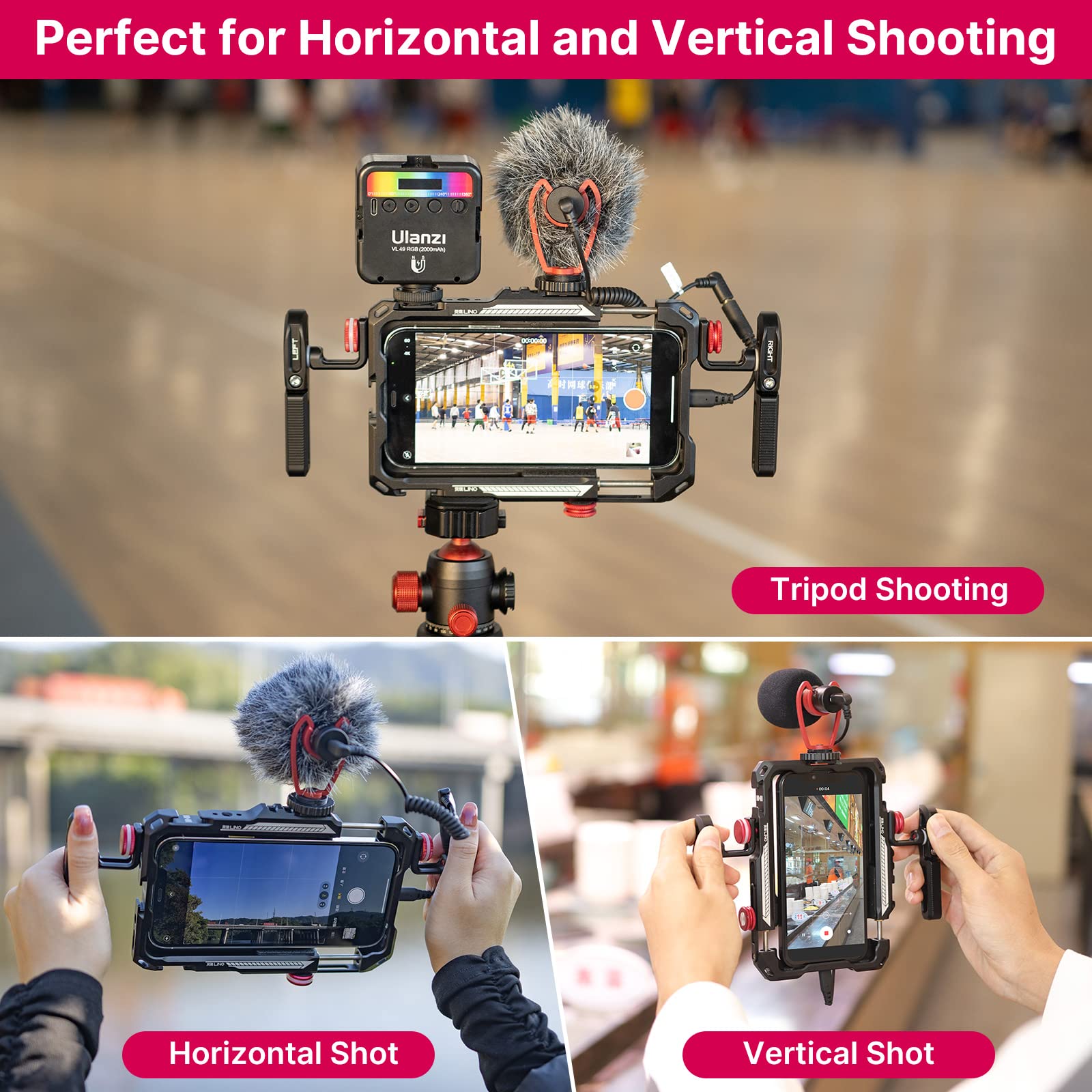 ULANZI Smartphone Video Rig with Handles & FT-01 Tripod - Professional Phone Mount for Vlogging, YouTube, TikTok & Live Streaming
