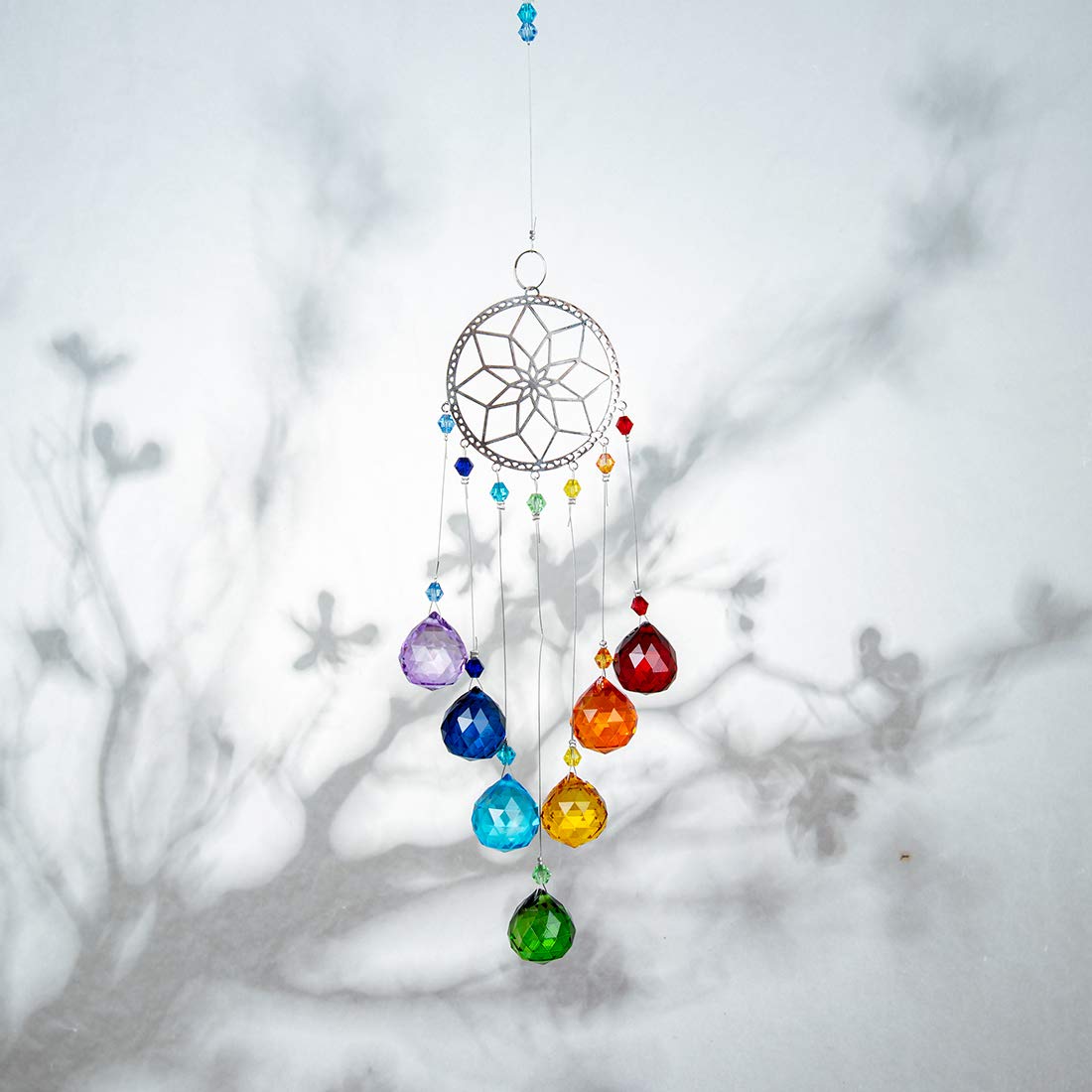 Bauhinia Chakra Crystal Ball Suncatcher - Rainbow Maker for Wedding, Home & Garden Decor - Window Hanging Pendant for Meditation, Feng Shui & Positive Energy