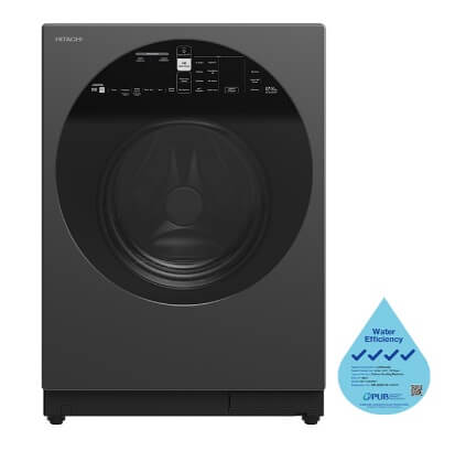 Hitachi BD D120XGV 12KG/8KG Front Load Washer Dryer Combo - Energy Efficient Laundry Machine for Apartments & Small Homes