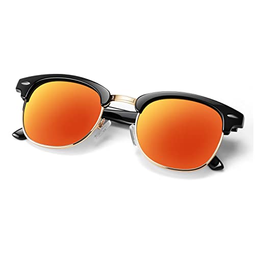 A08- Glossy Black | Orange | Golden Rim