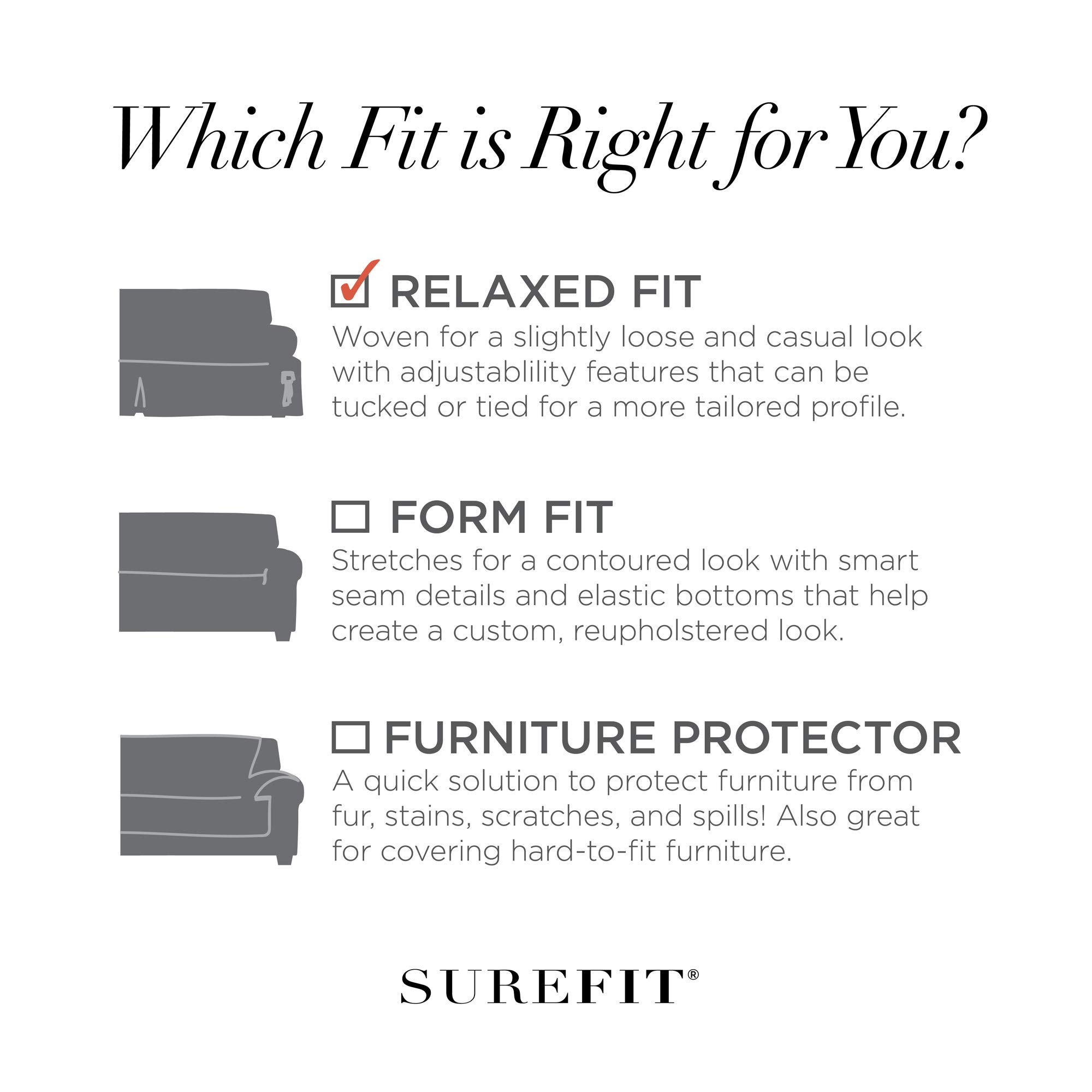 SureFit Authentic Denim One Piece Slipcover | T-Cushion Sofa Cover | Relaxed Woven Fit | 100% Cotton | Machine Washable | Perfect for Living Room, Family Room & Home Decor